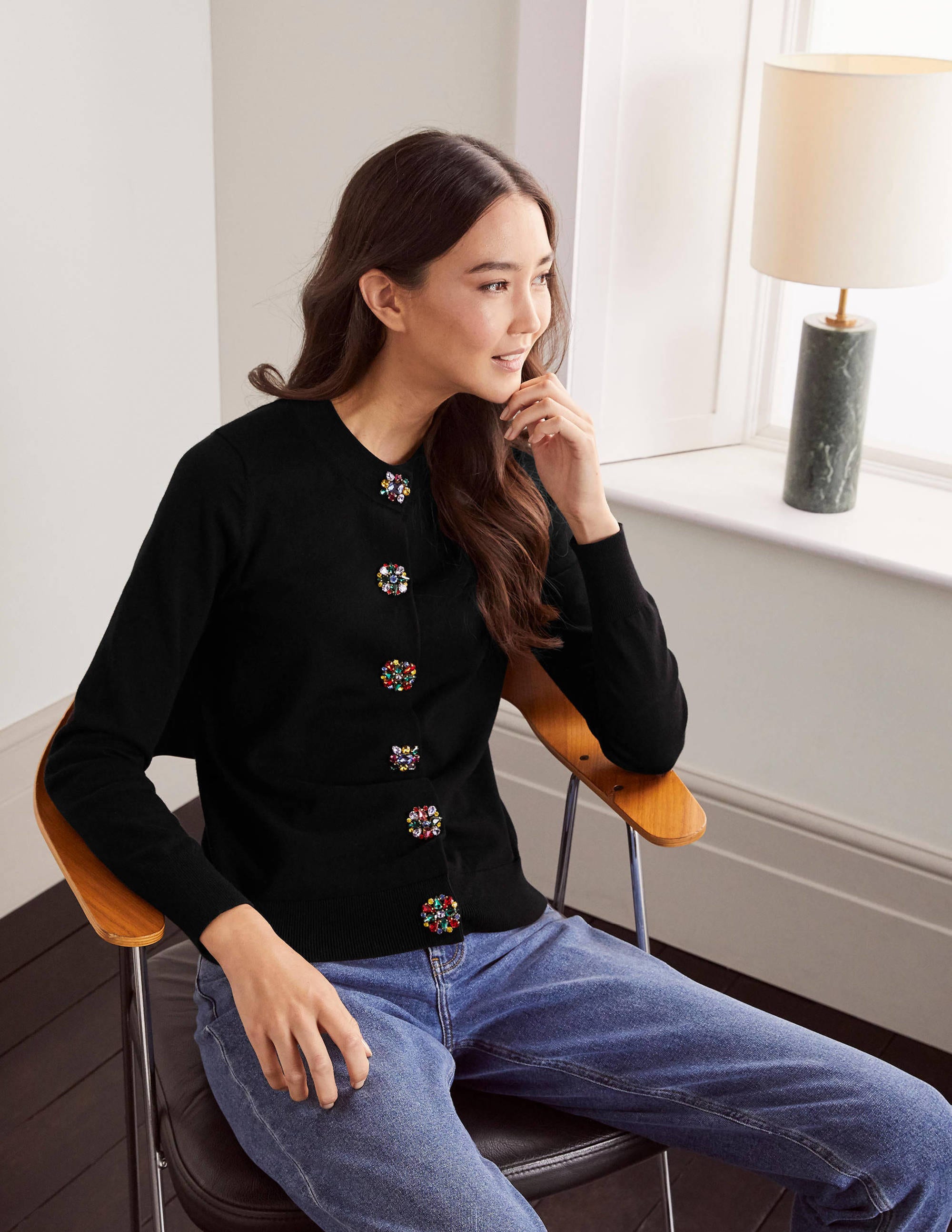 big black cardigan
