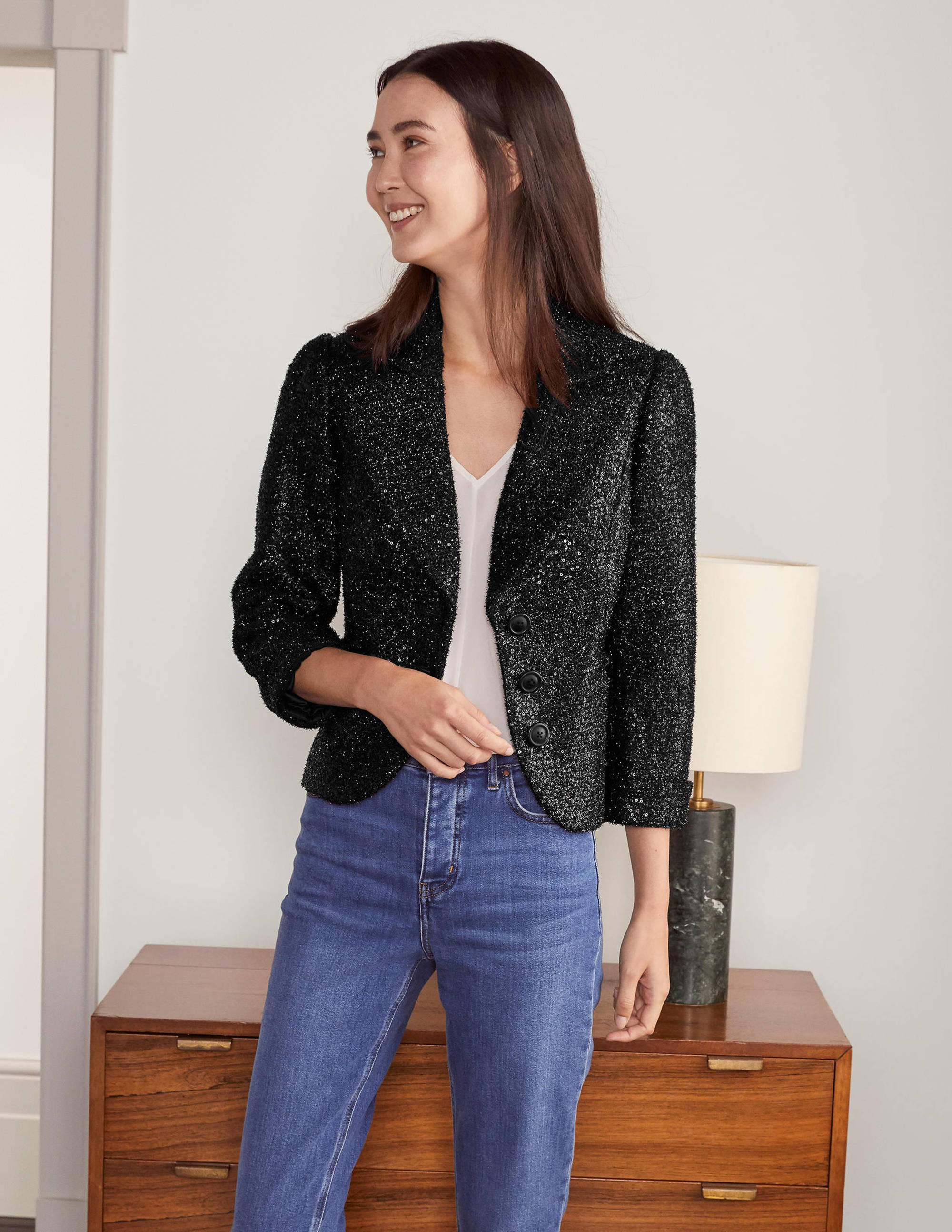next black sequin jacket
