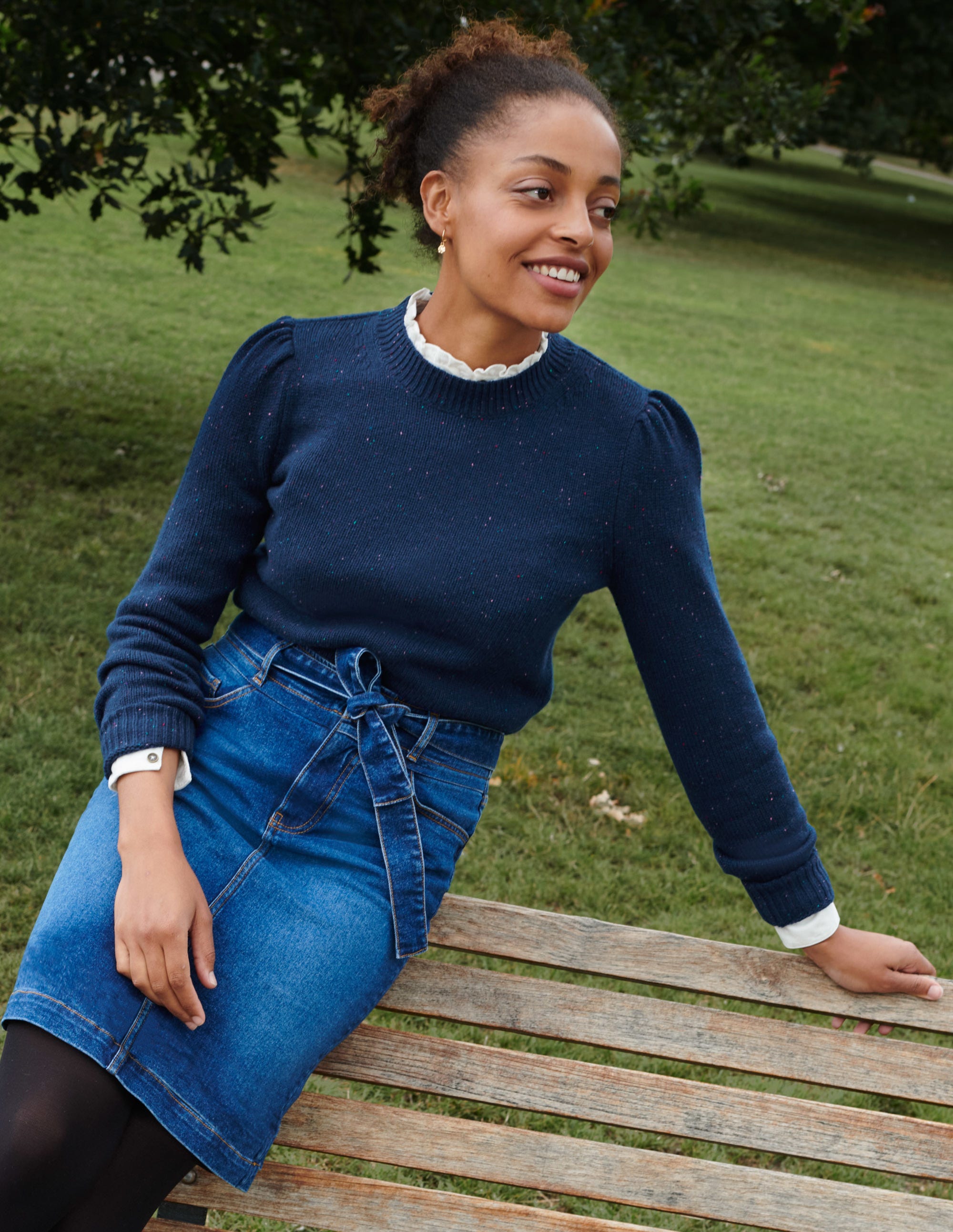 mid calf denim skirt uk