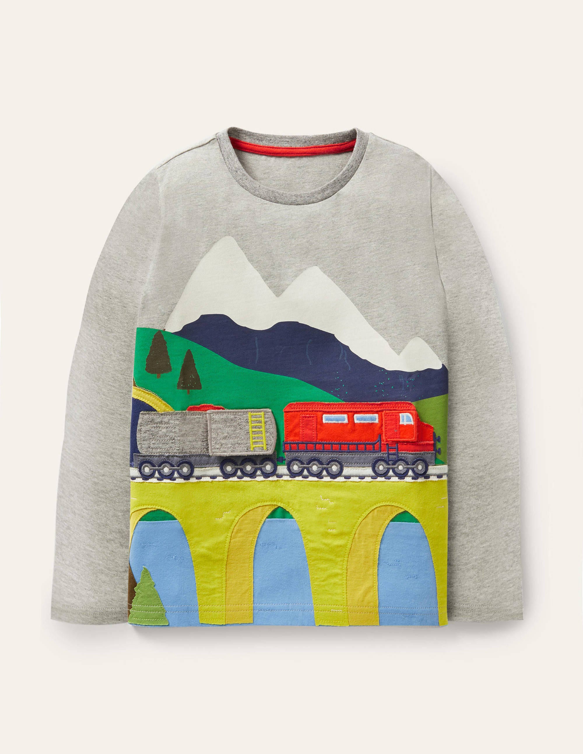 T-shirt avec rabat à soulever GRY Boden Boden, Gris