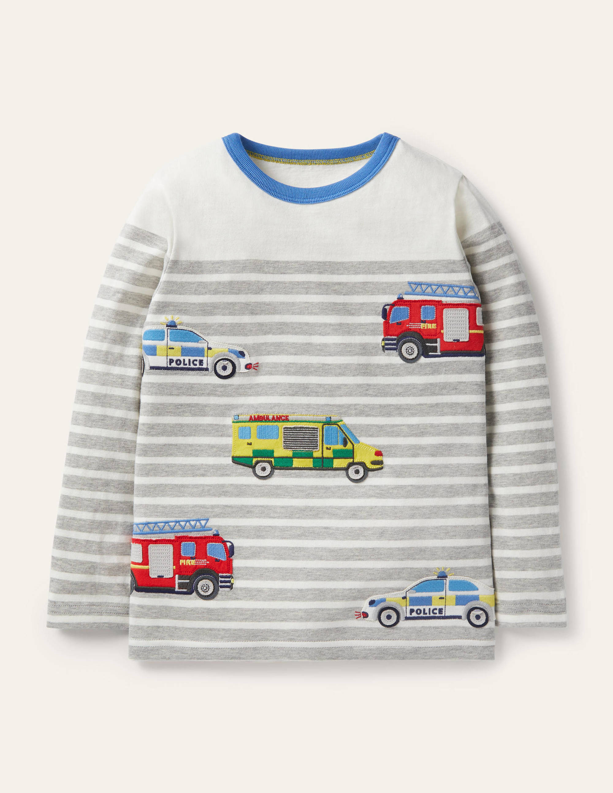 T-shirt façon marinière à appliqué GRY Boden Boden, Gris