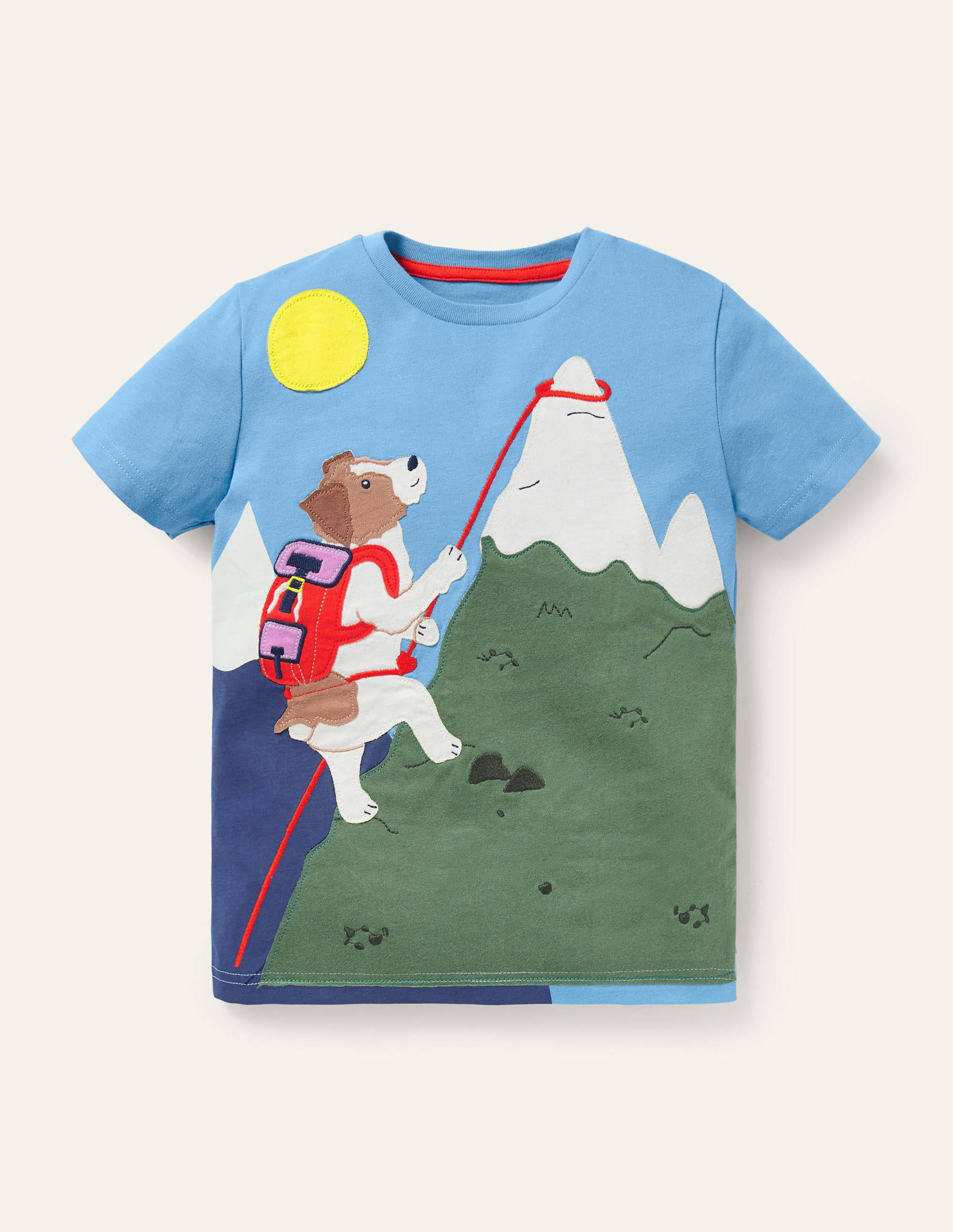 T-shirt à appliqué activité BLU Boden Boden, Bleu