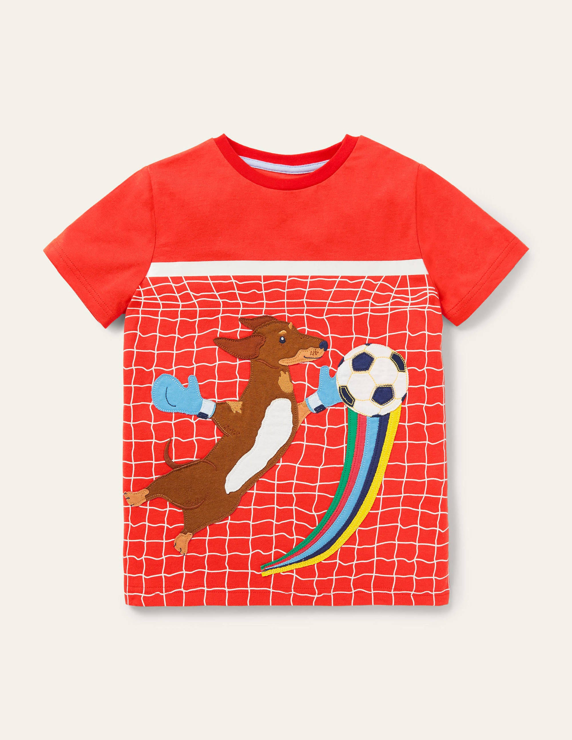 T-shirt à appliqué activité RED Boden Boden, Red