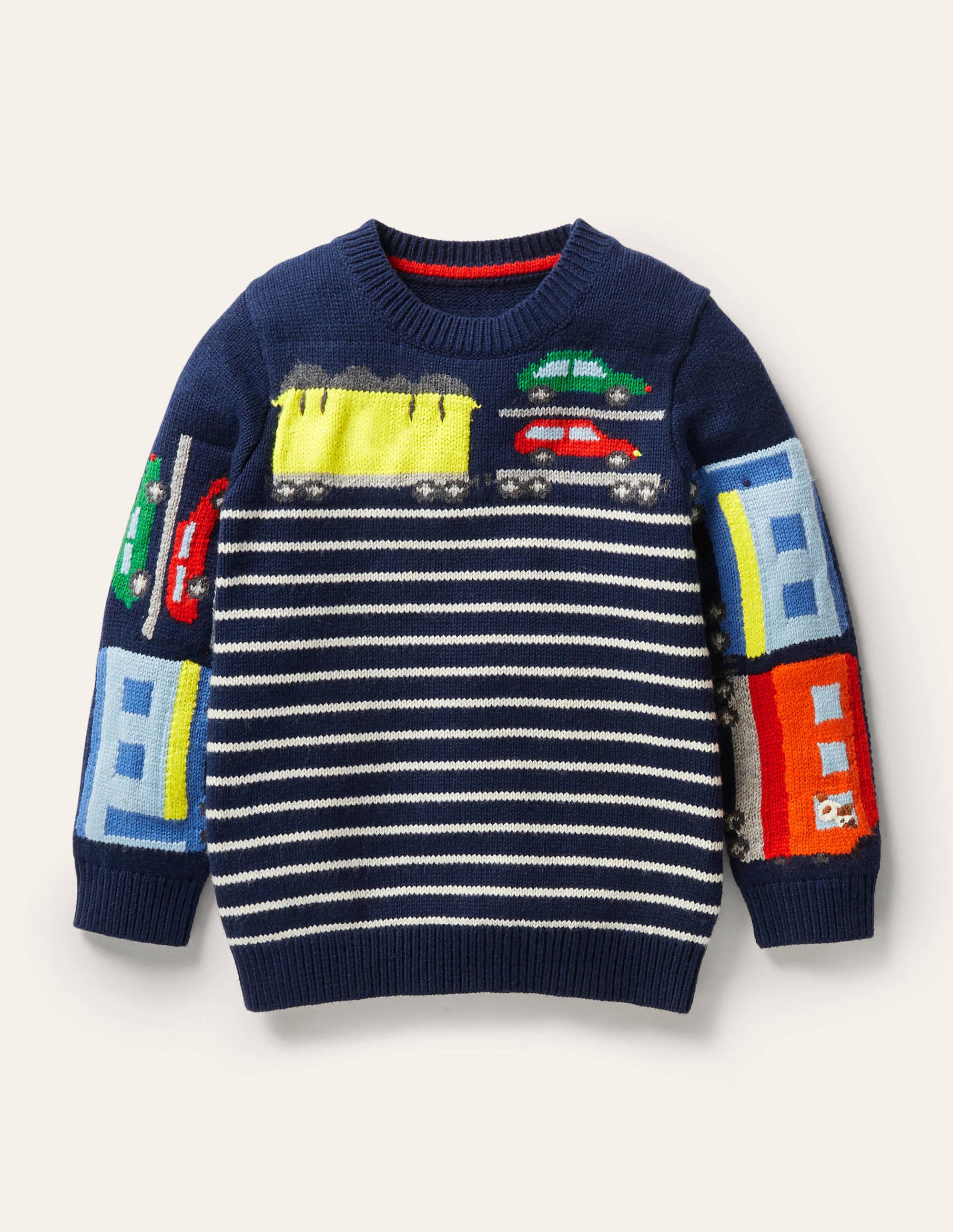 Pull col rond graphique NAV Boden Boden, Bleu marine