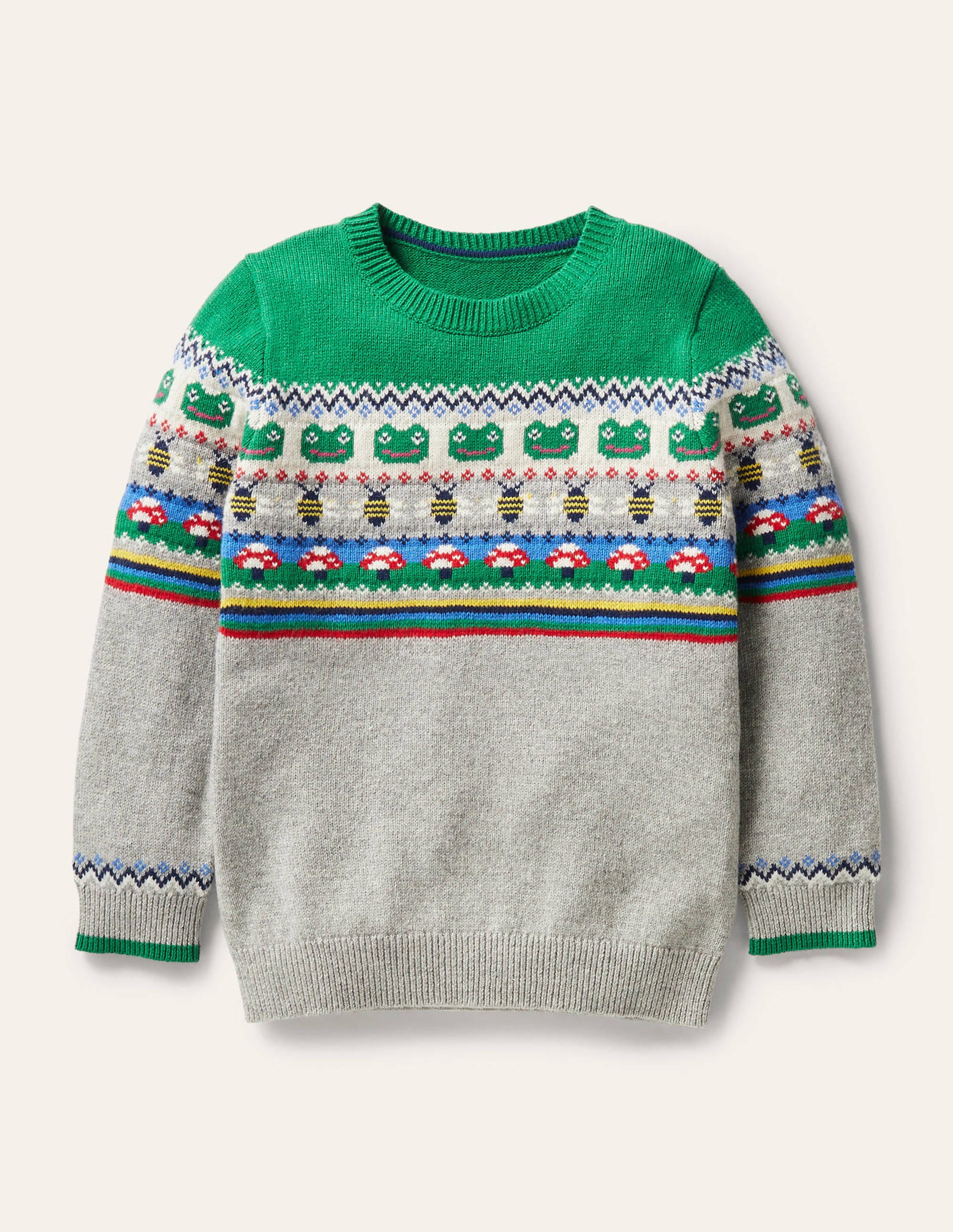 Pull col rond à motif jacquard GRN Boden Boden, Green