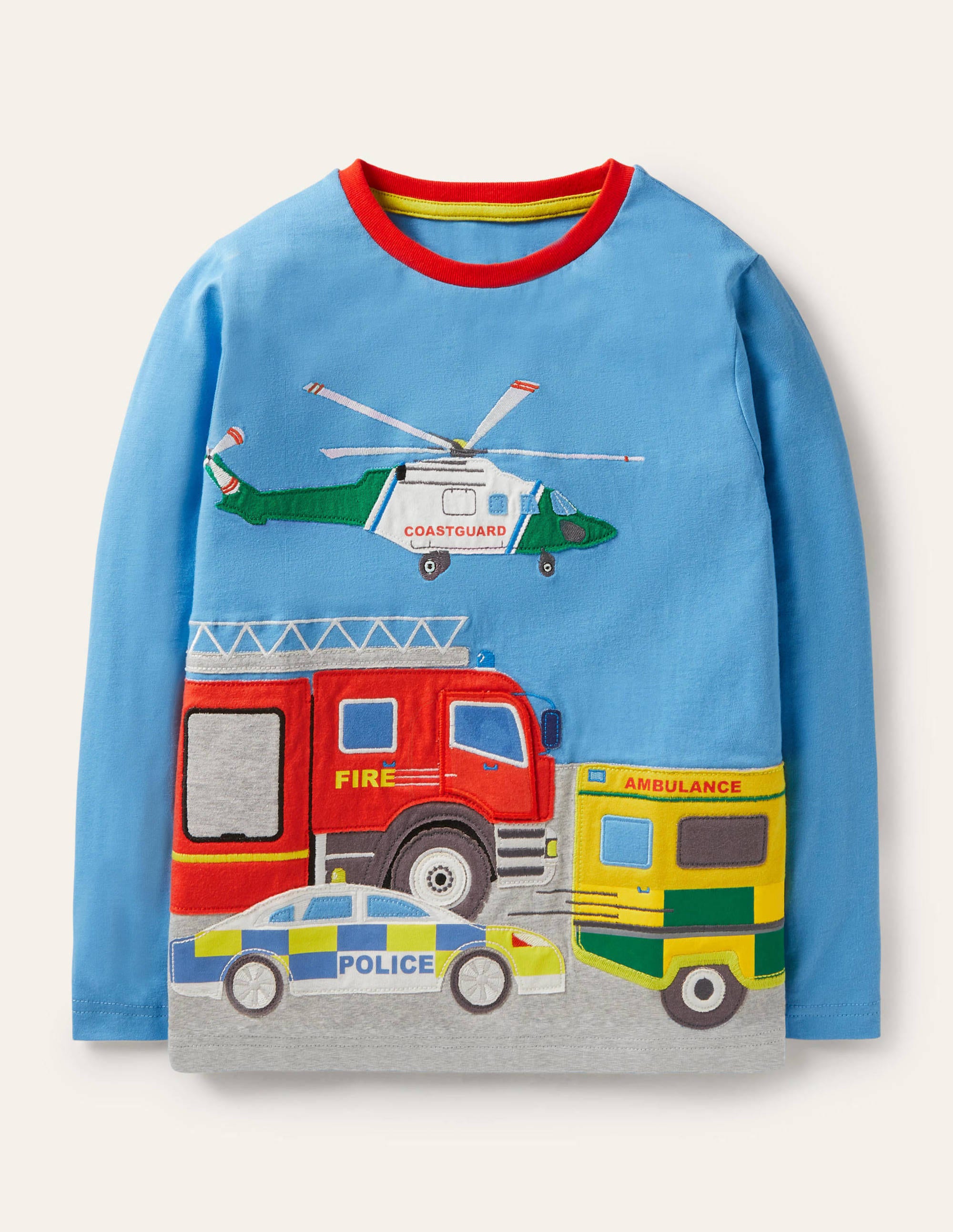 T-shirt à appliqué transport BLU Boden Boden, Bleu