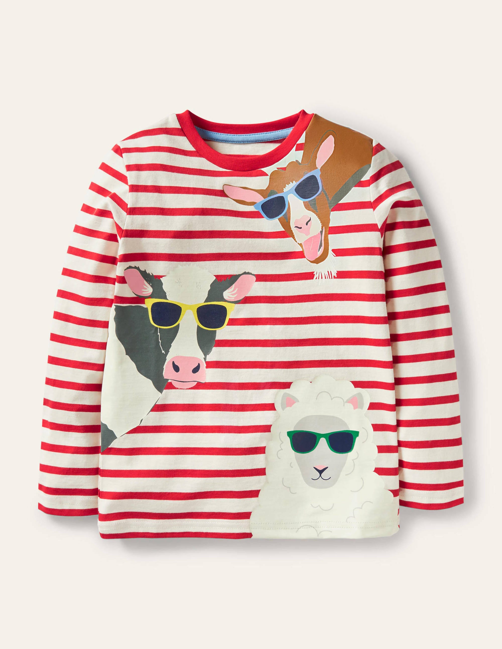T-shirt fun à motif animal RED Boden Boden, Ivoire