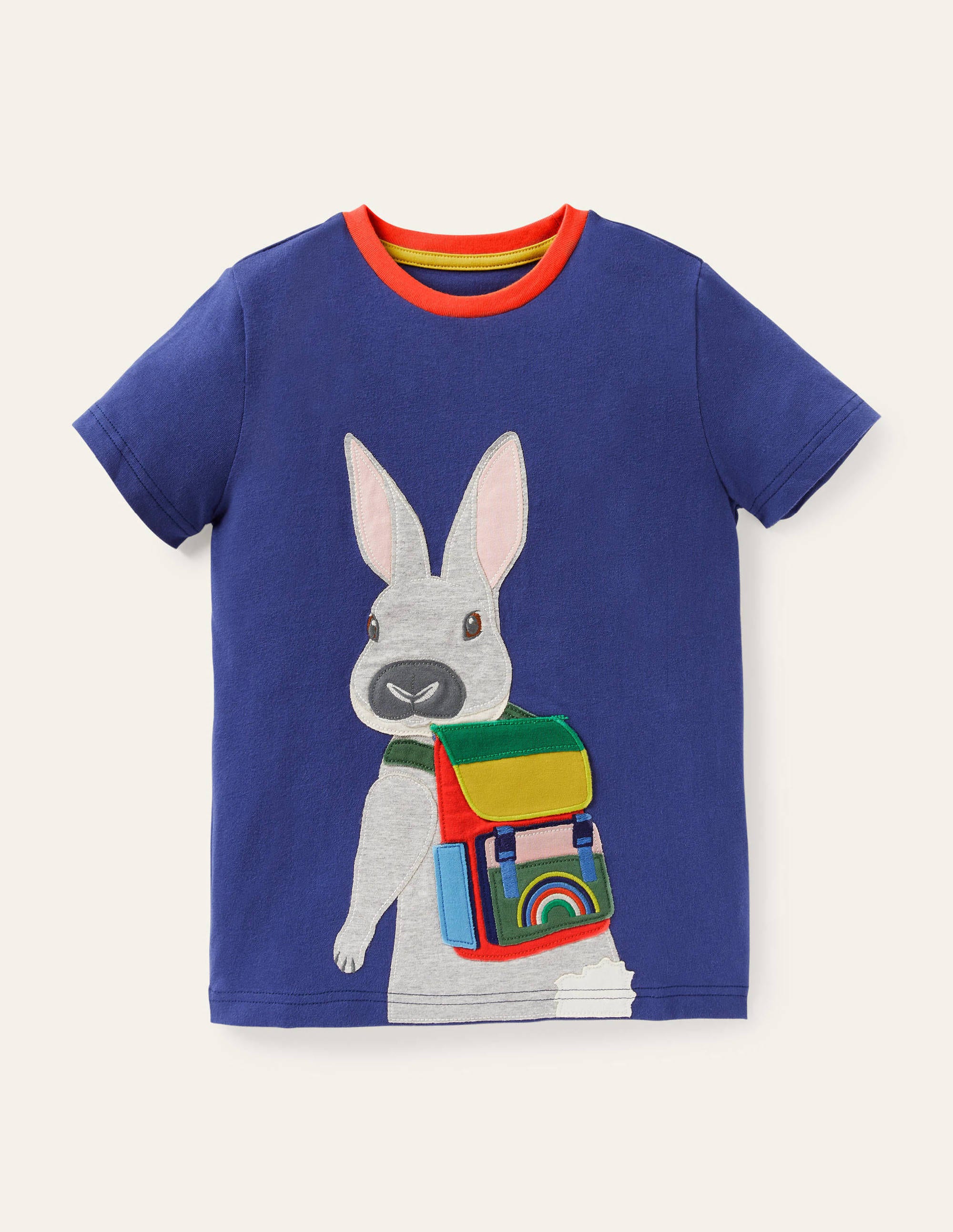 T-shirt à appliqué animaux en voyage BLU Boden Boden, Blue
