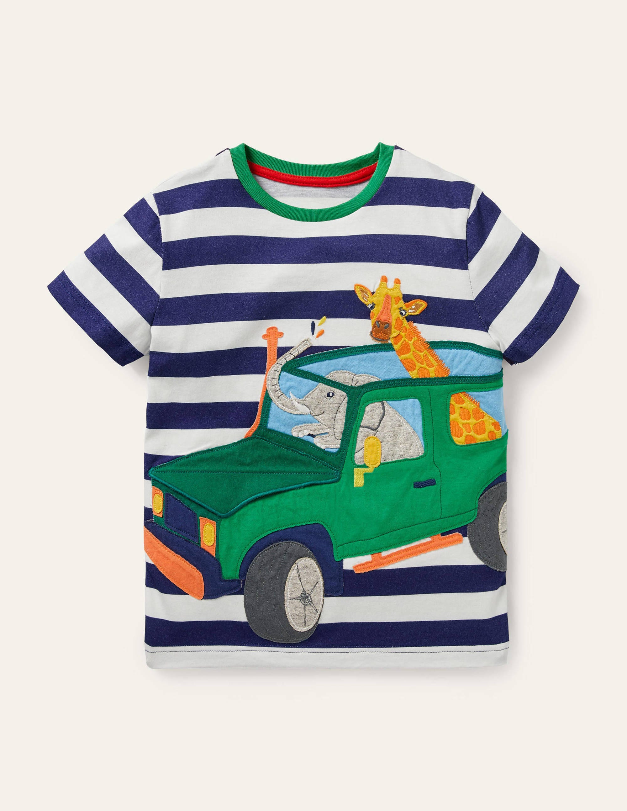 T-shirt à appliqué animaux en voyage NAV Boden Boden, Bleu