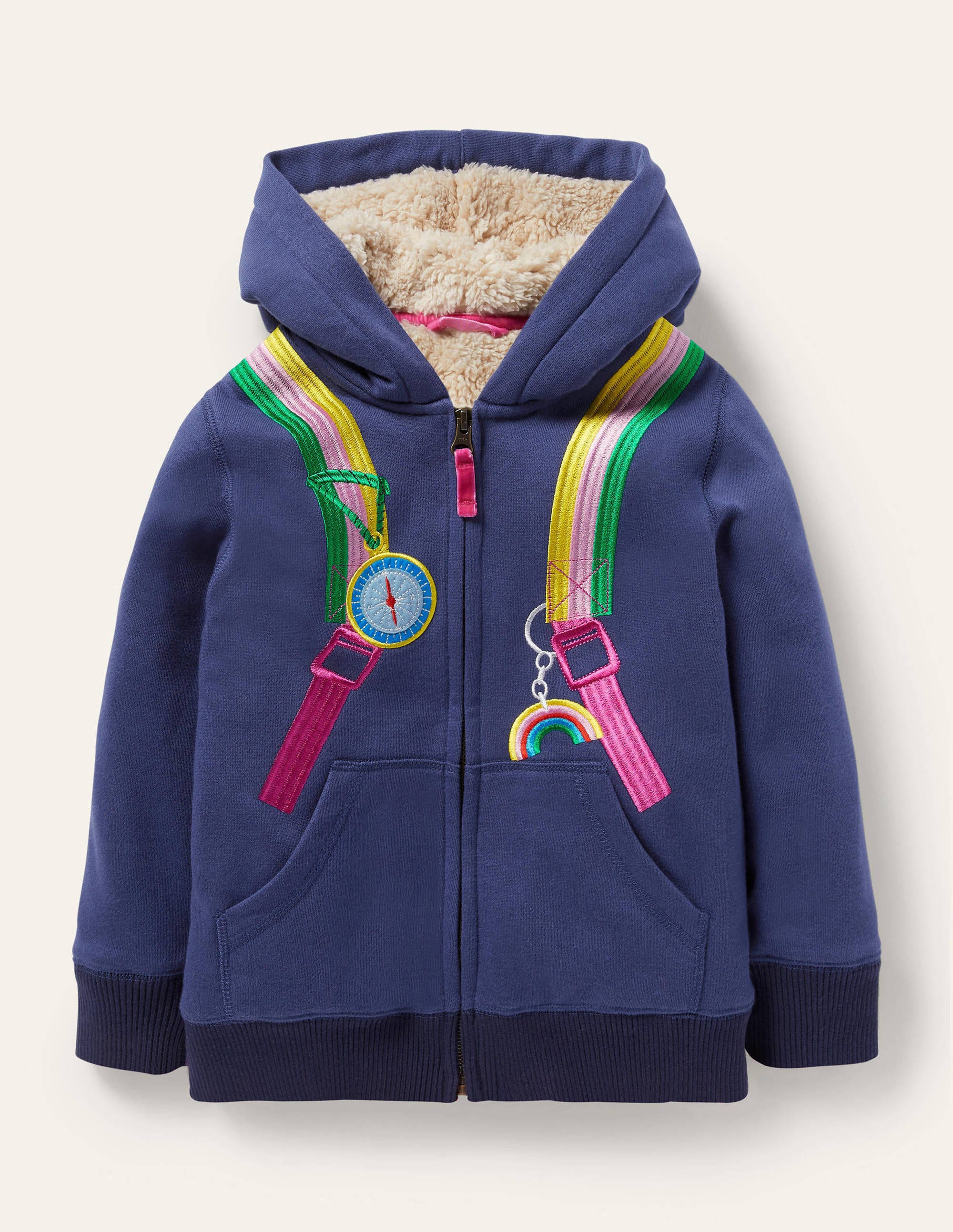 Sweat à capuche fun avec doublure douillette BLU Boden Boden, Bleu