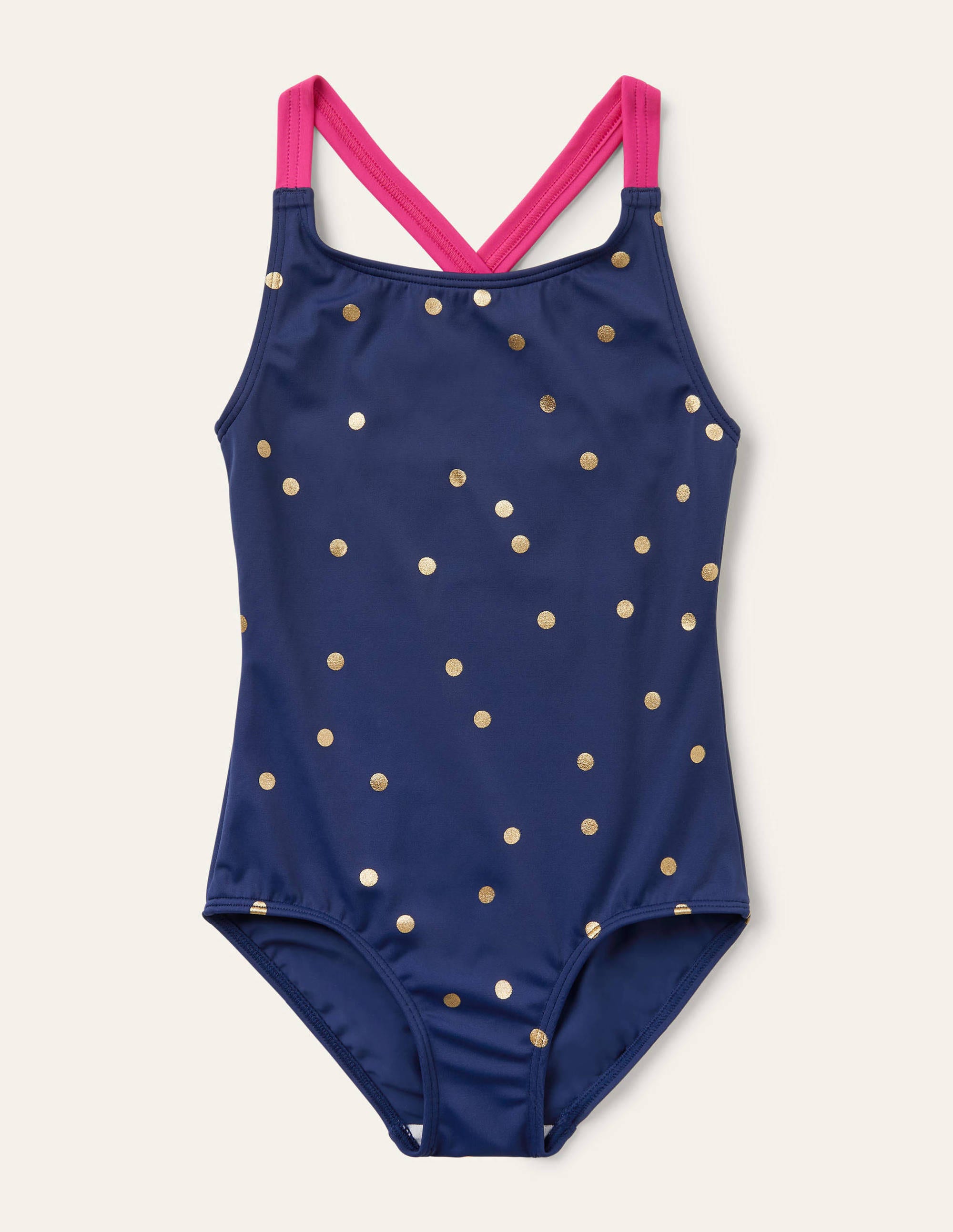 Cross-back Printed Swimsuit NAV Fille Boden, Bleu