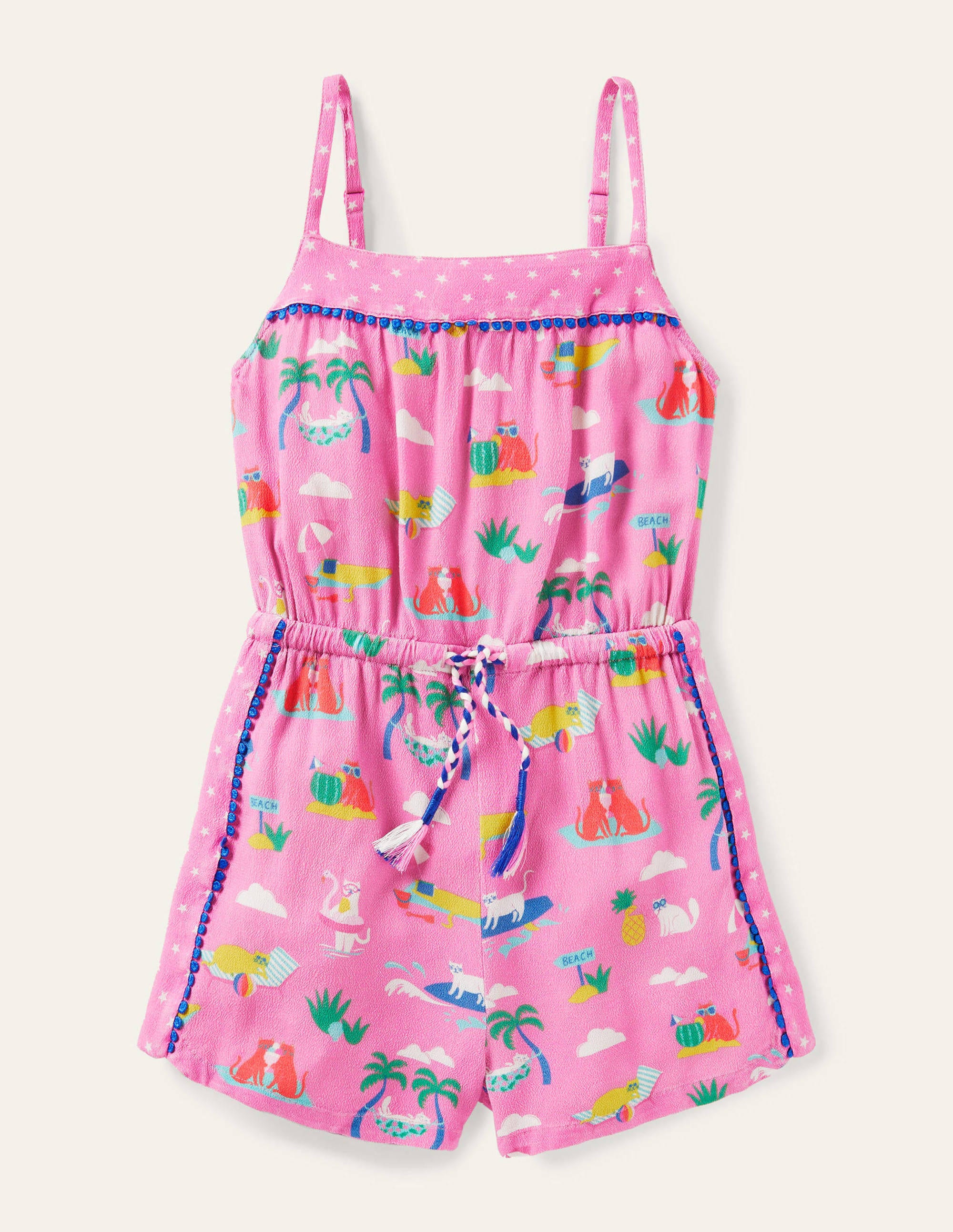 Combishort tissé à pampilles PIN Boden Boden, Pink