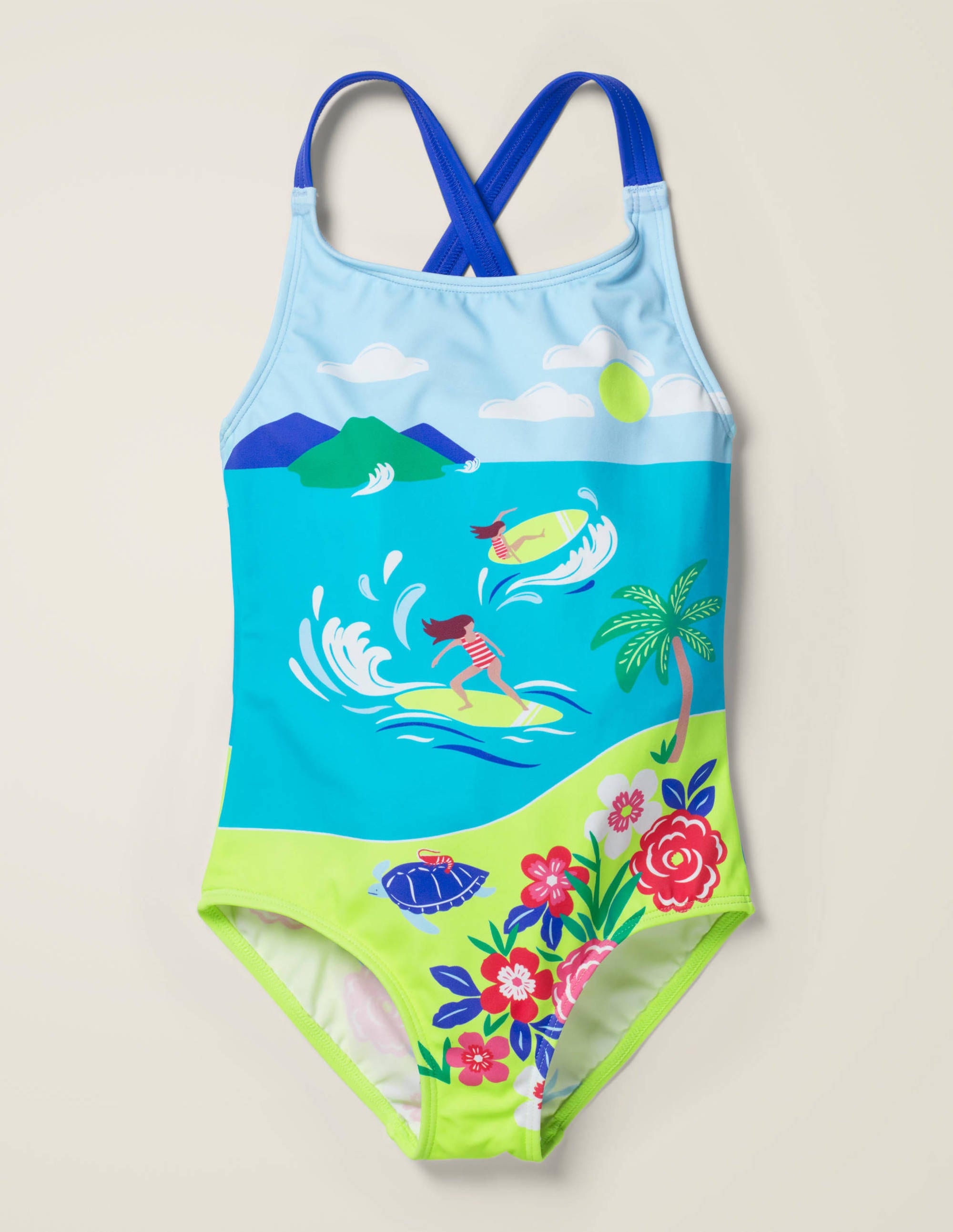 Maillot de bain croisé dans le dos AQU Boden Boden, Blue