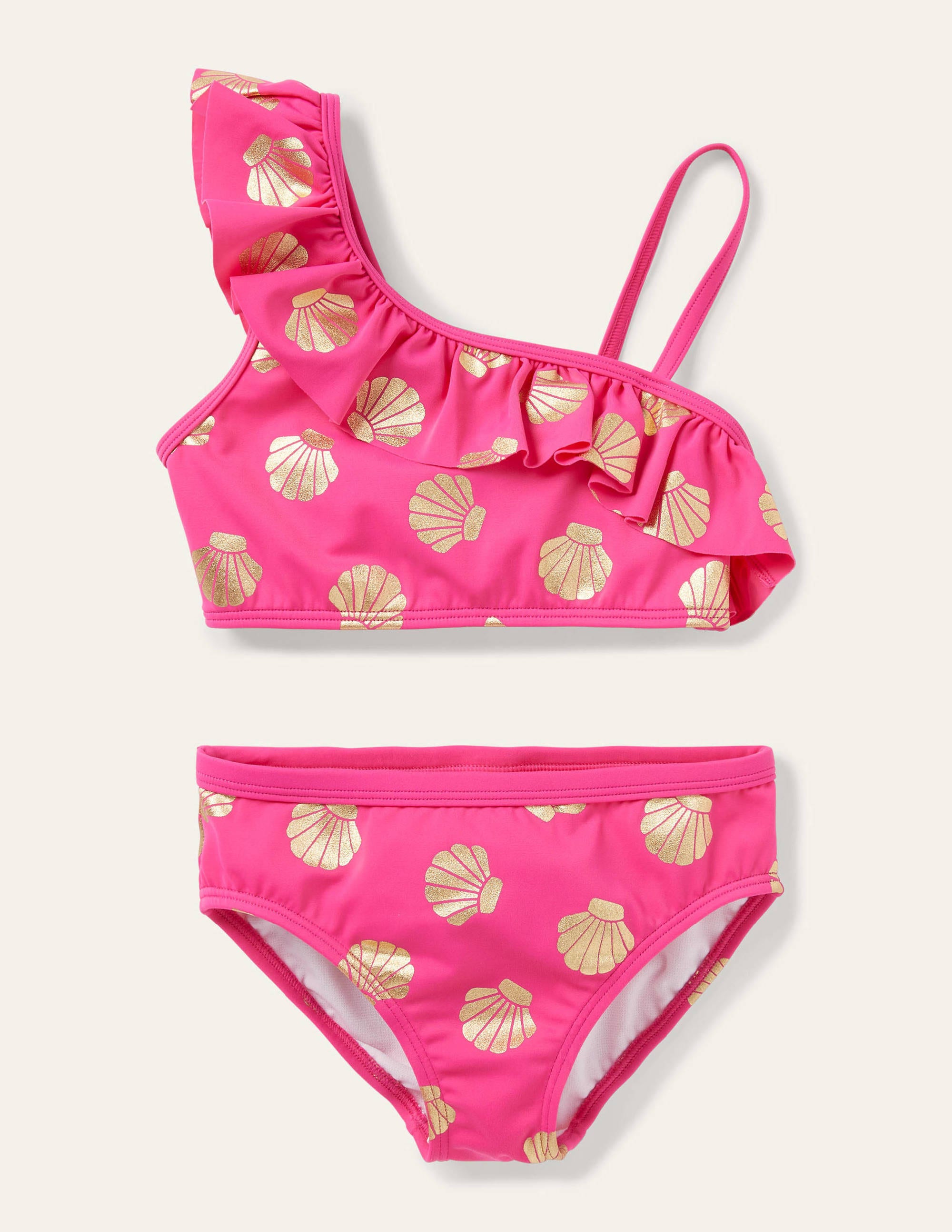 Bikini asymétrique à volants PNK Boden Boden, Fuchsia