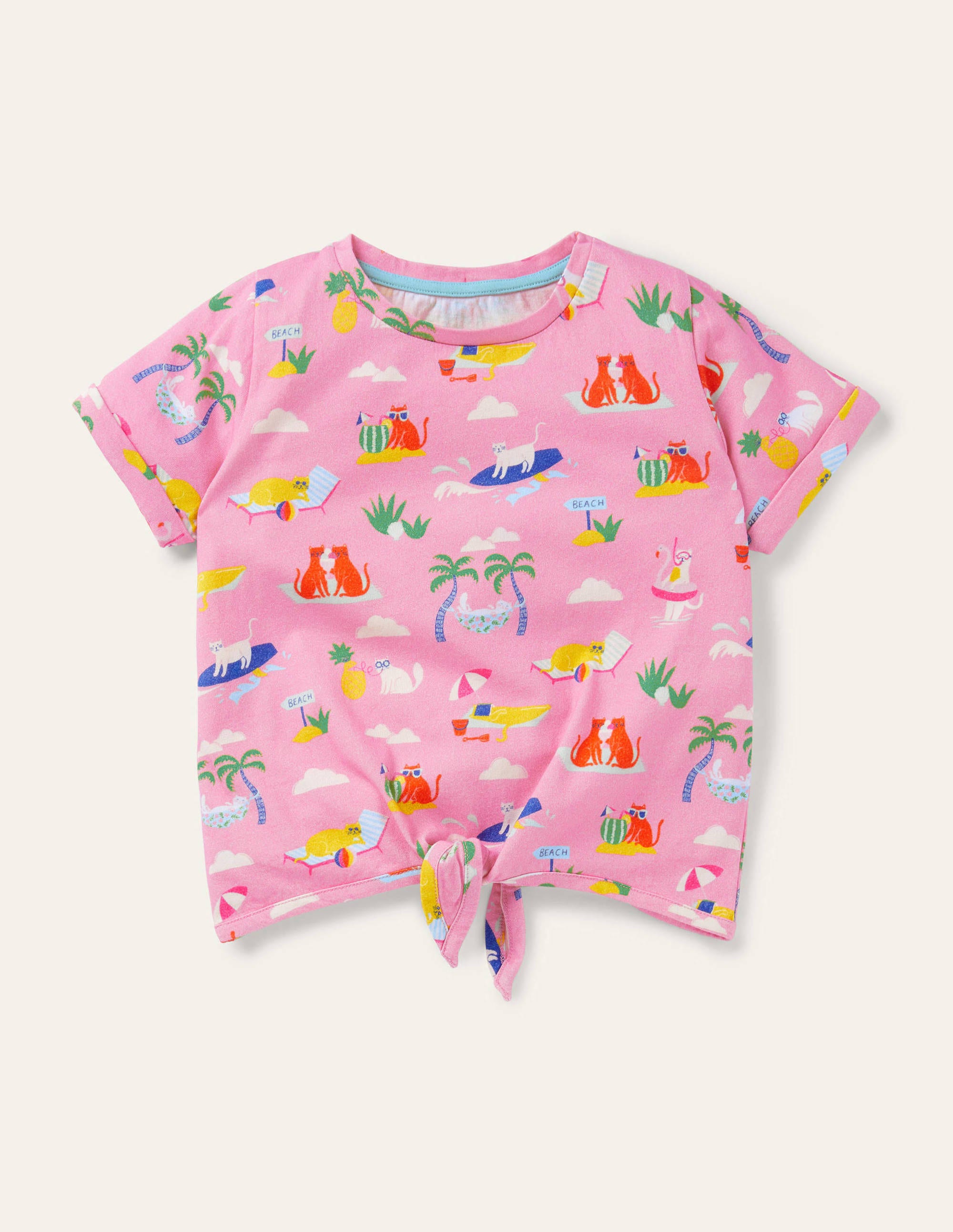 T-shirt noué sur le devant PNK Boden Boden, Pink