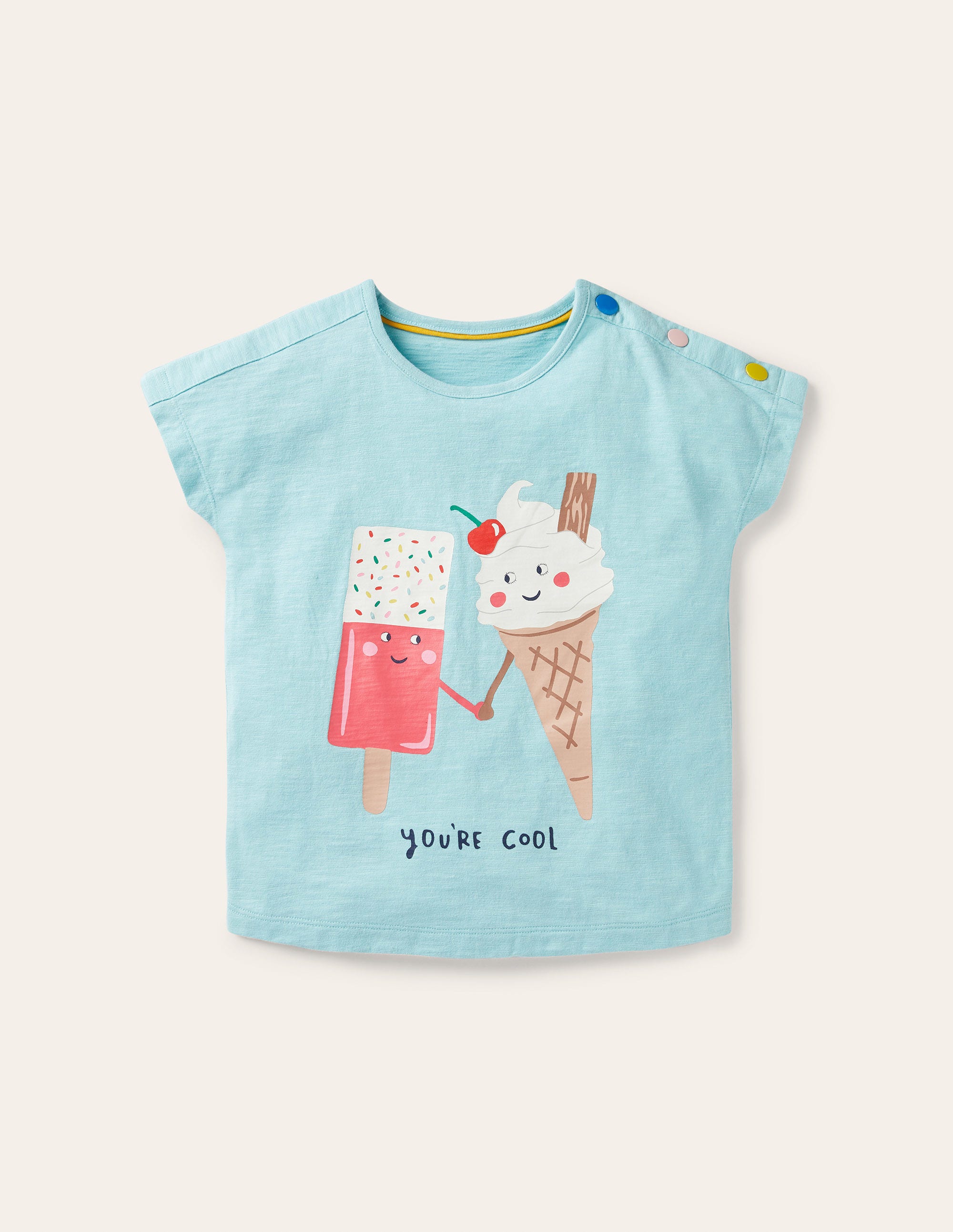 T-shirt à logo et boutons MBL Boden Boden, Blue