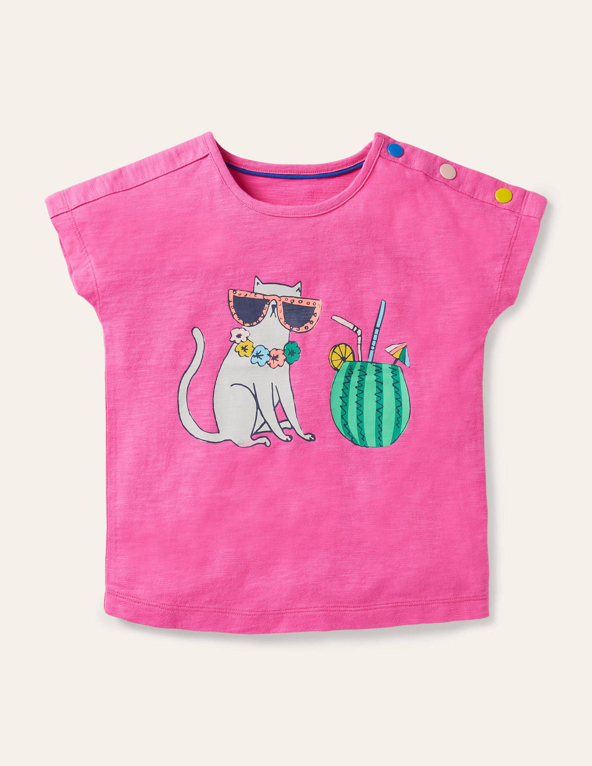 T-shirt à logo et boutons PPK Boden Boden, Pink
