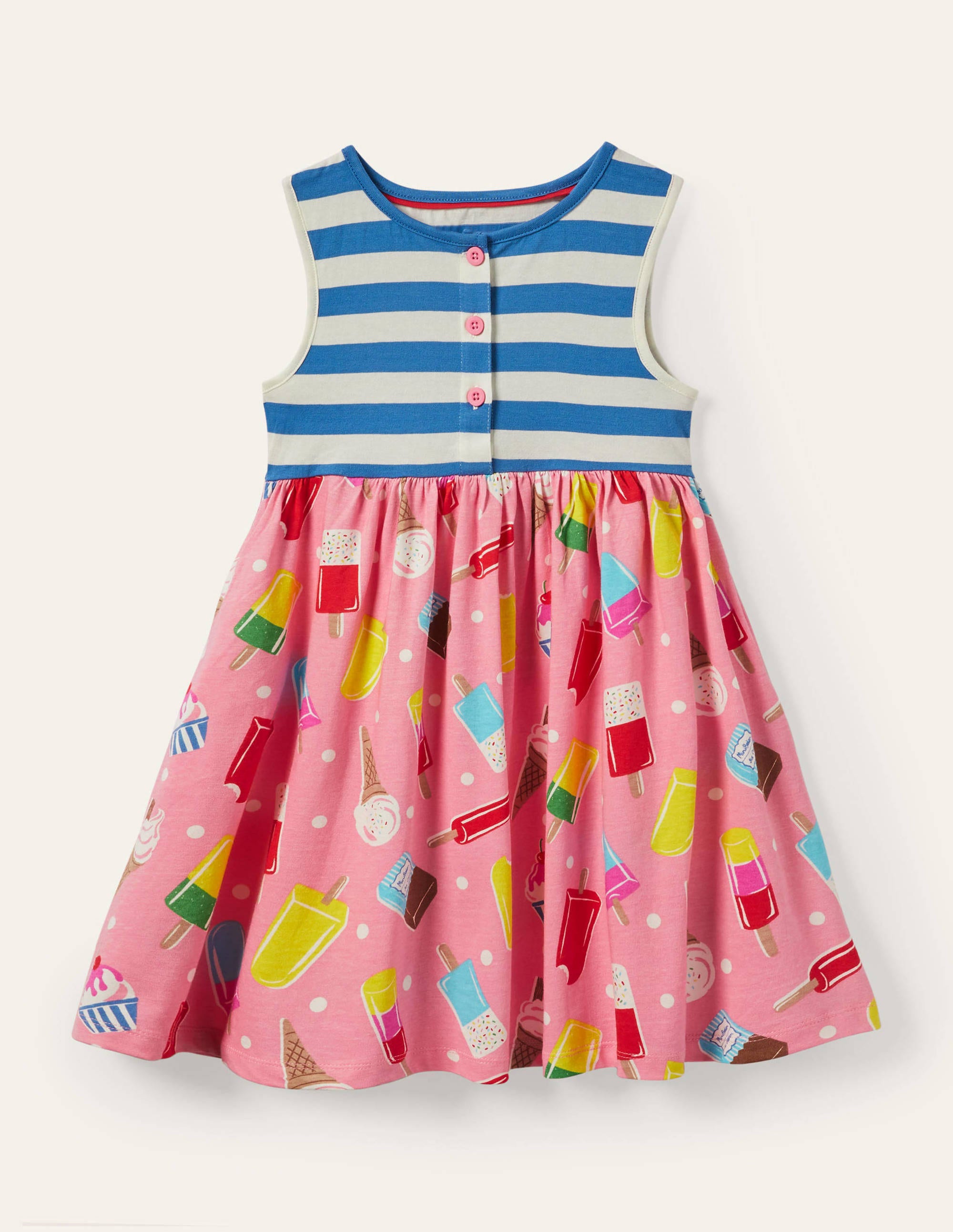 Robe en jersey à volants et motif pêle-mêle PNK Boden Boden, Pink