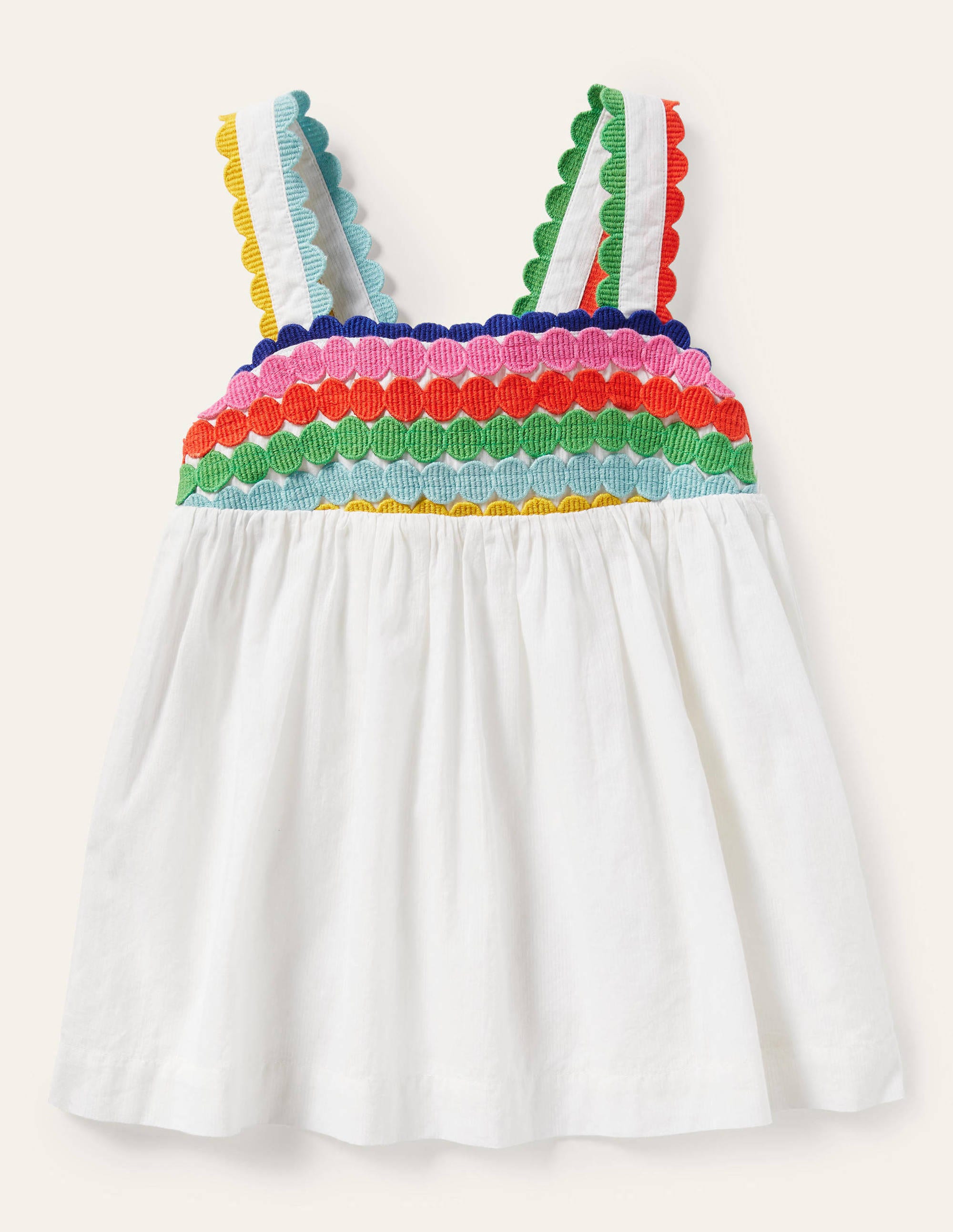 Top tissé avec dentelle arc-en-ciel IVO Boden Boden, Ivory