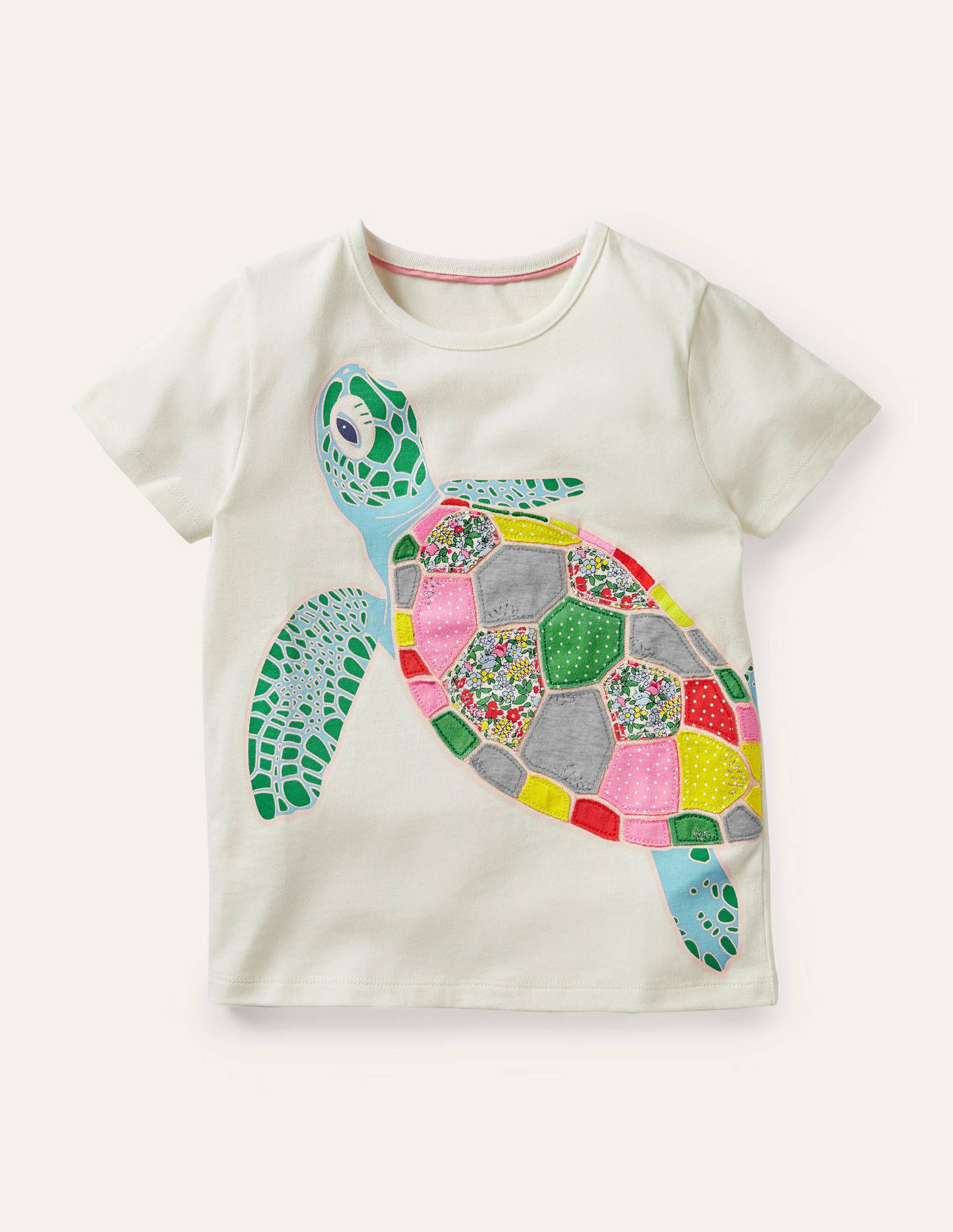 T-shirt à appliqué arc-en-ciel IVO Boden Boden, Ivory
