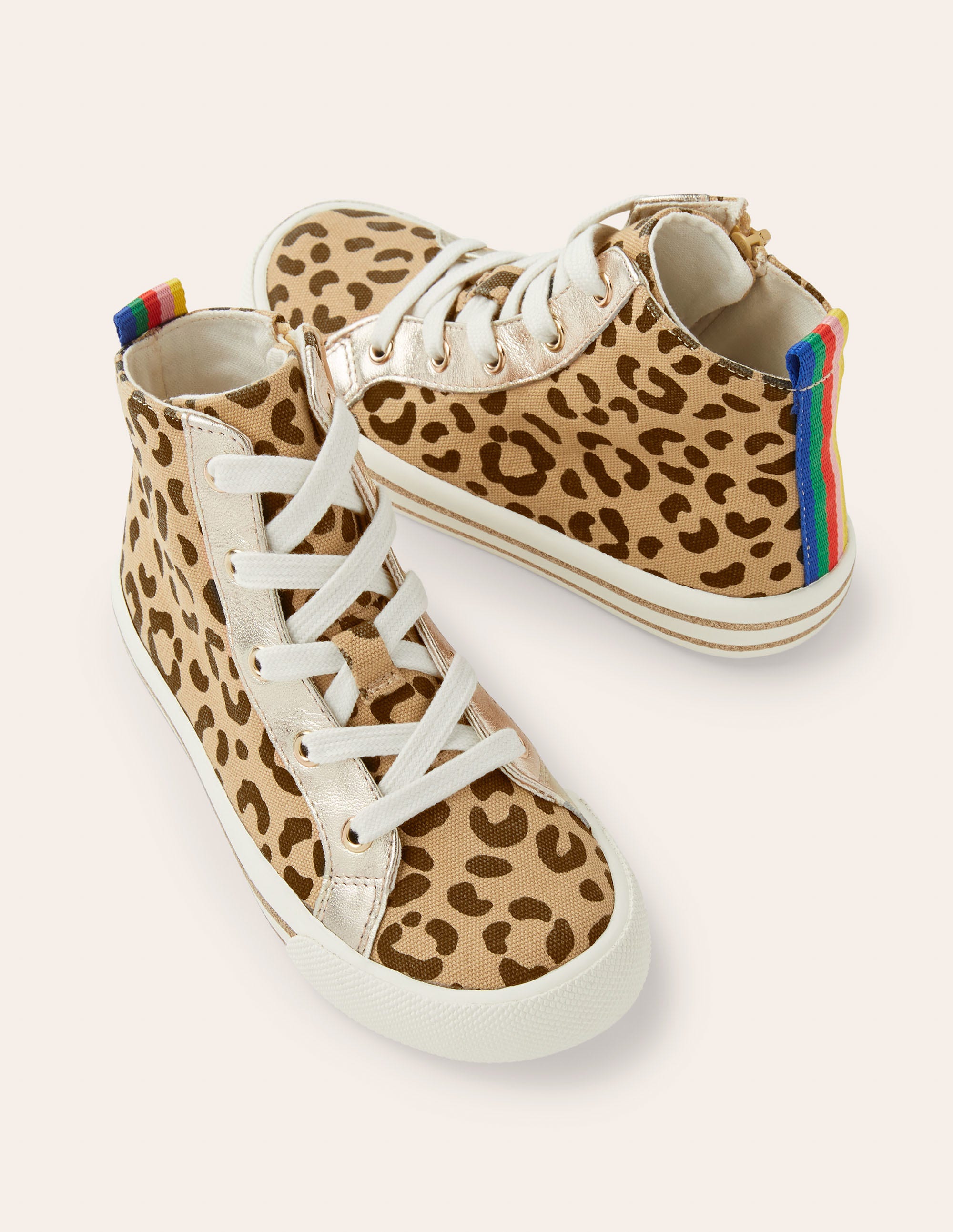 High Tops Leopard Canvas Girls Boden, Leopard Canvas