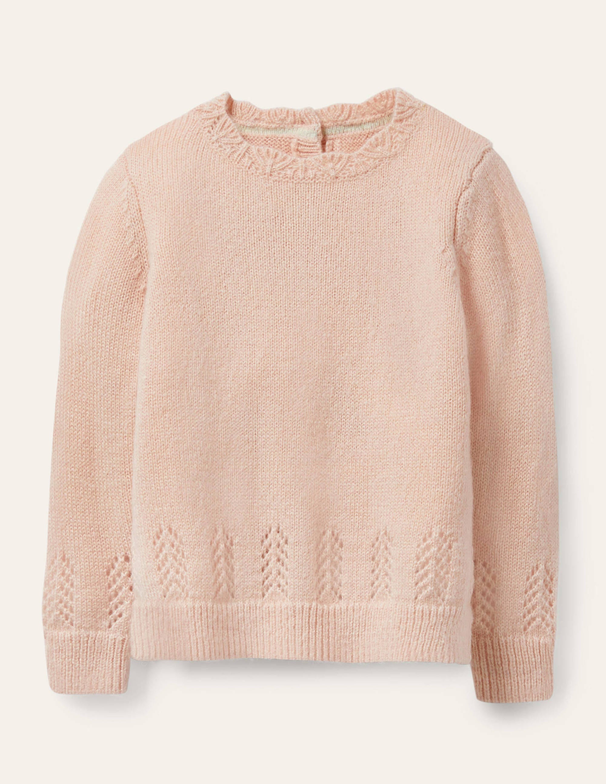 white pointelle jumper