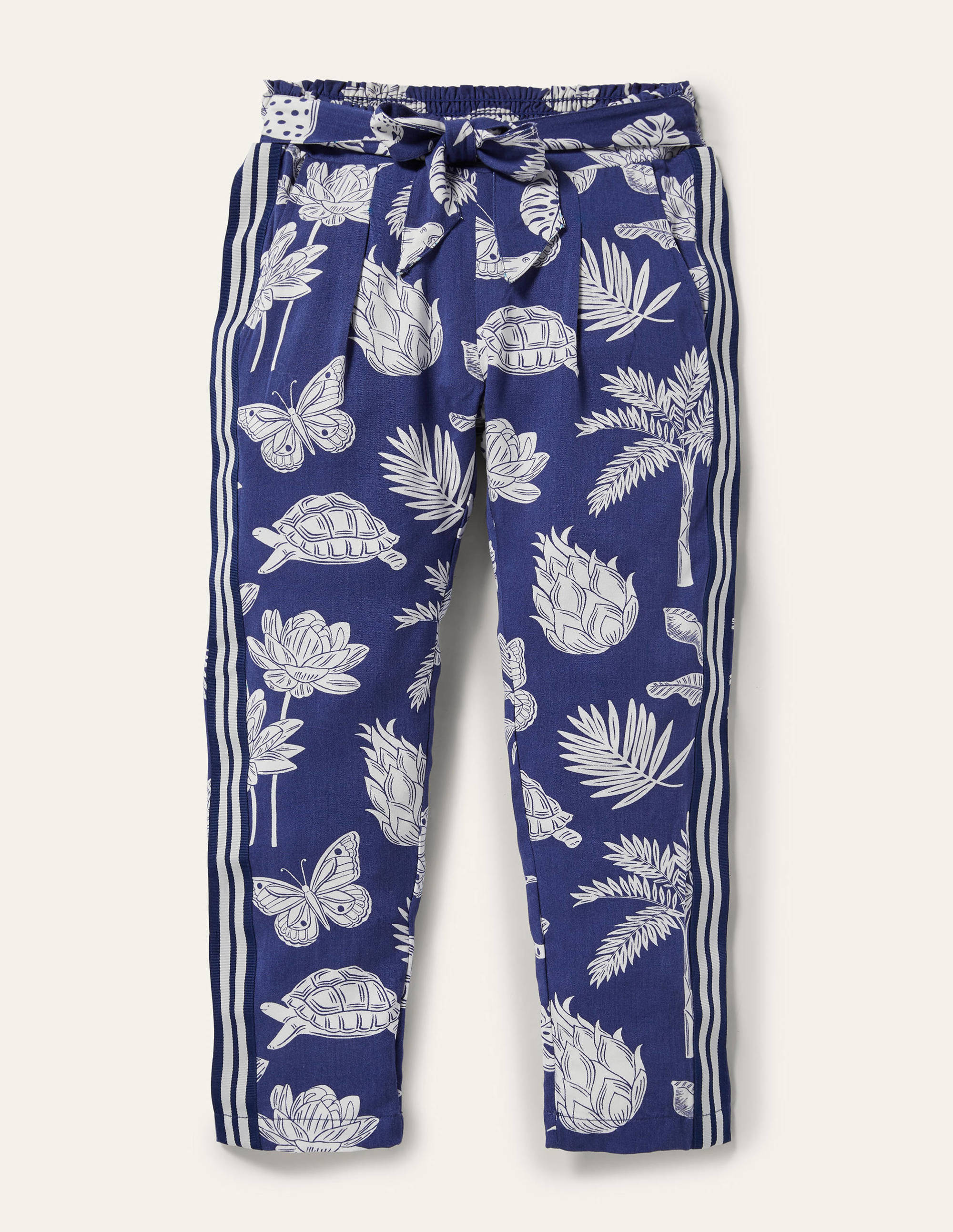 Pantalon imprimé et noué à la taille BLU Boden Boden, Fauve