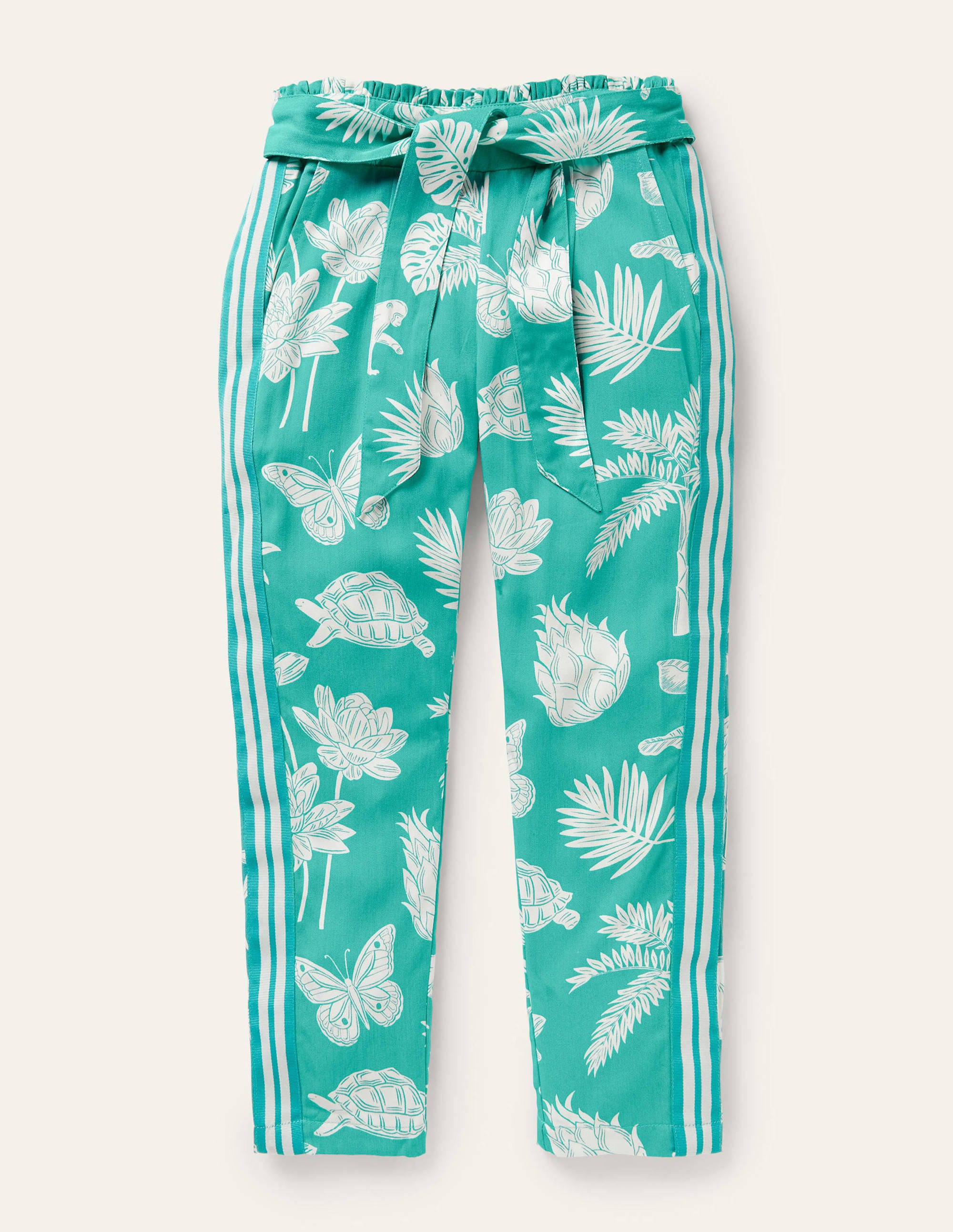 Pantalon imprimé et noué à la taille GRN Boden Boden, Fauve