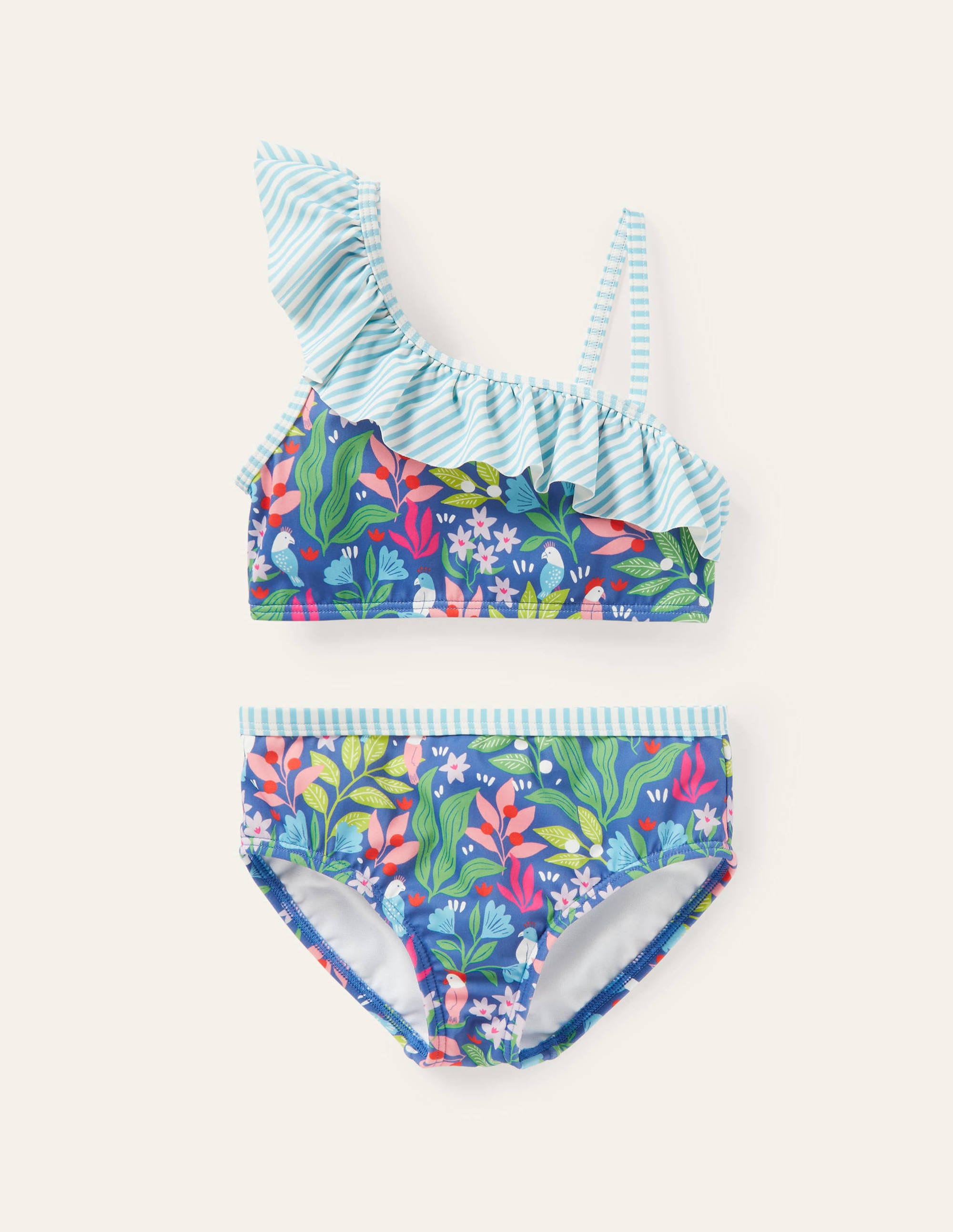 Bikini asymétrique à volants BLU Boden Boden, Blue