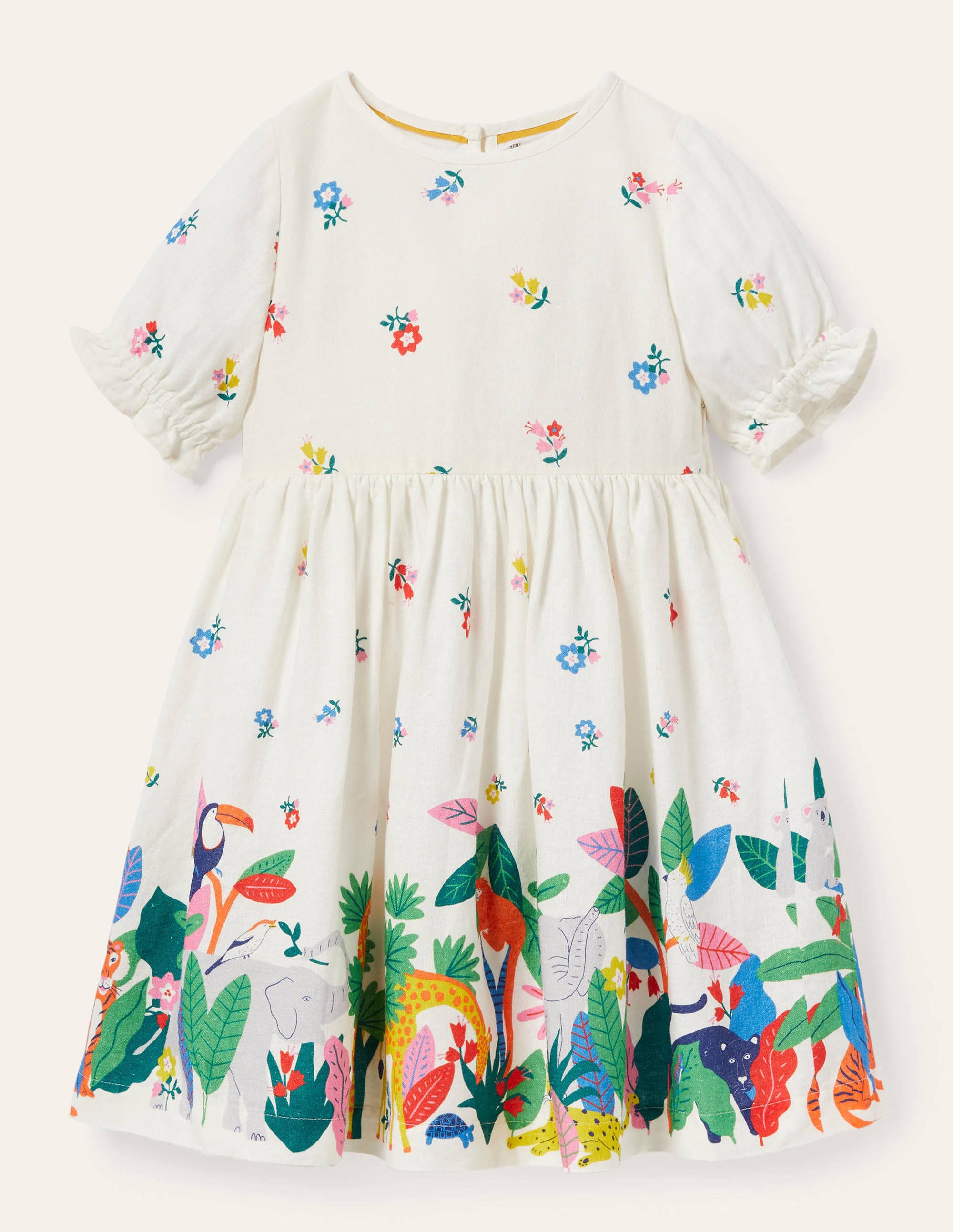 Robe tissée à ourlet imprimé IVO Boden Boden, Ivory