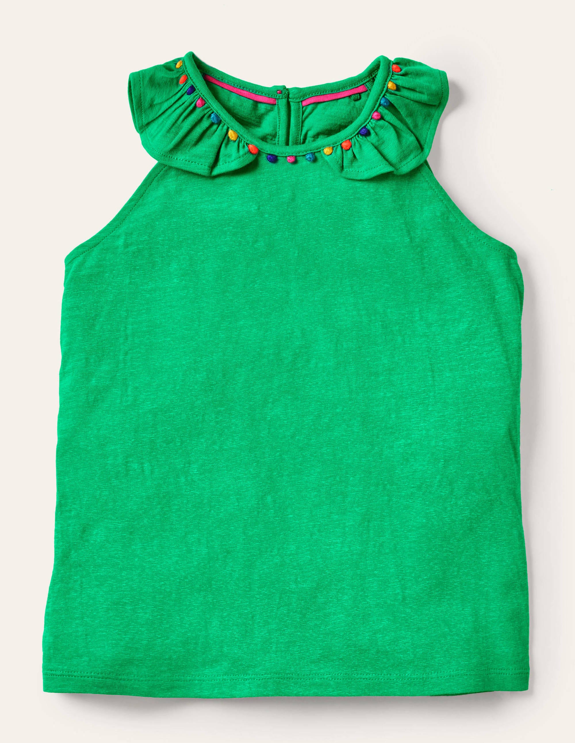 Débardeur Charlie en jersey à pompons GRN Boden Boden, Green