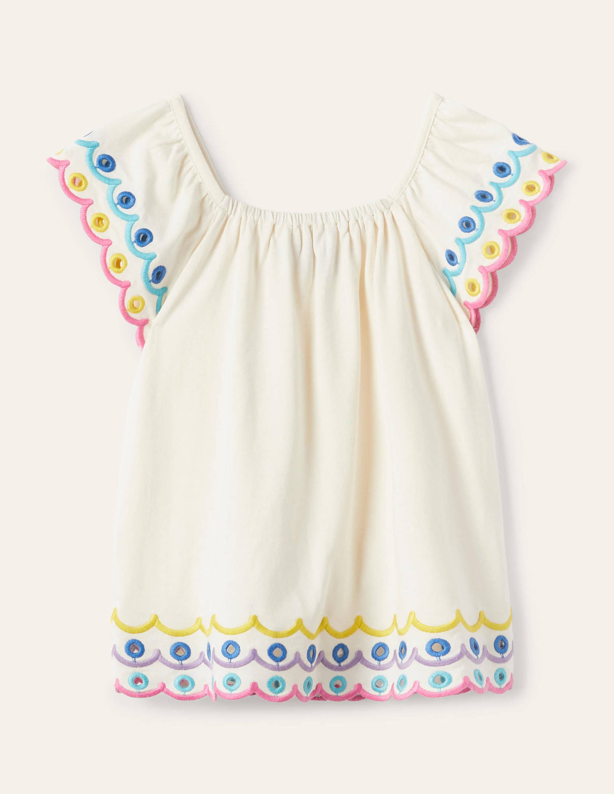 Top à détail festonné IVO Boden Boden, Ivory
