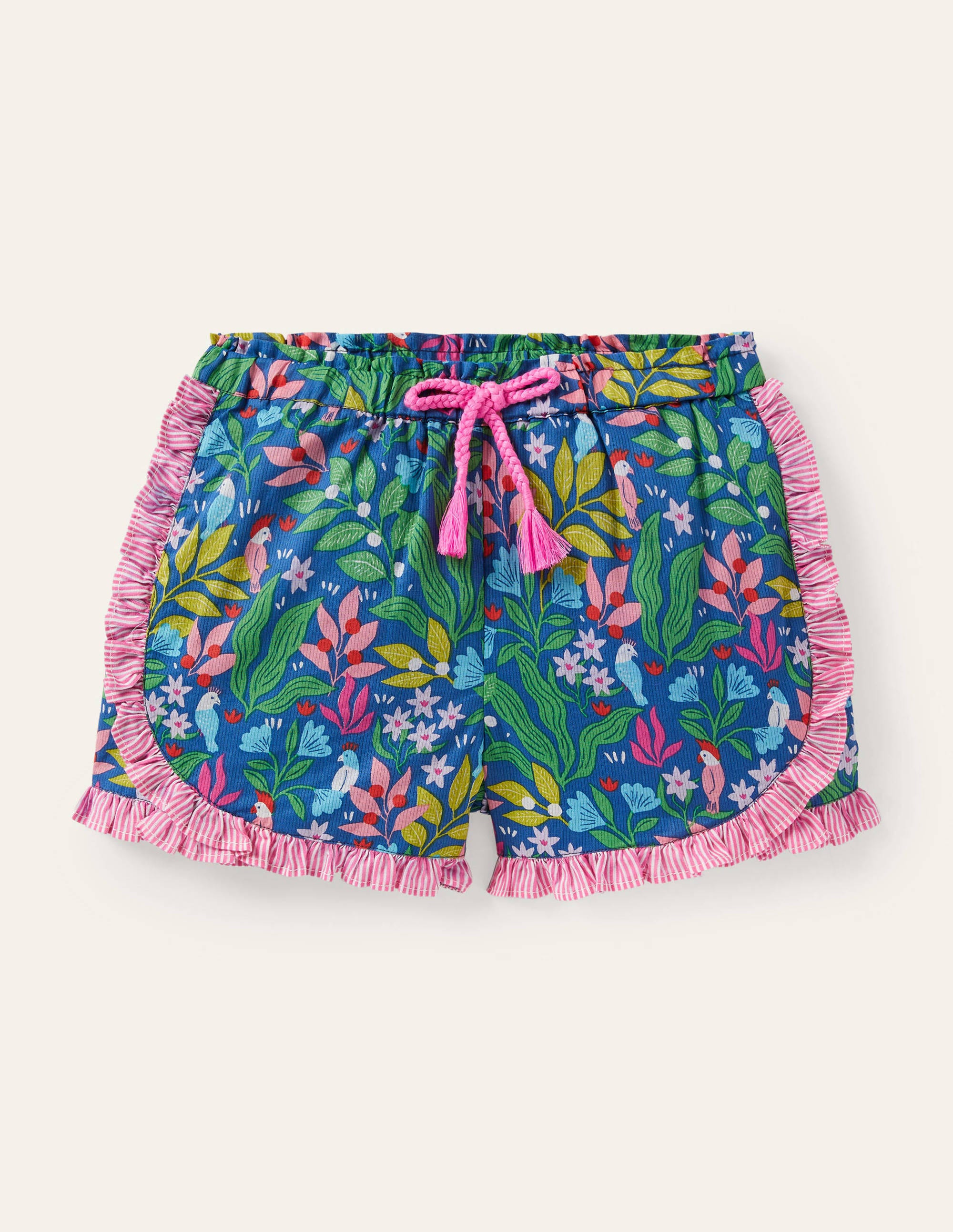 Short volanté à motif pêle-mêle BLU Boden Boden, Bleu