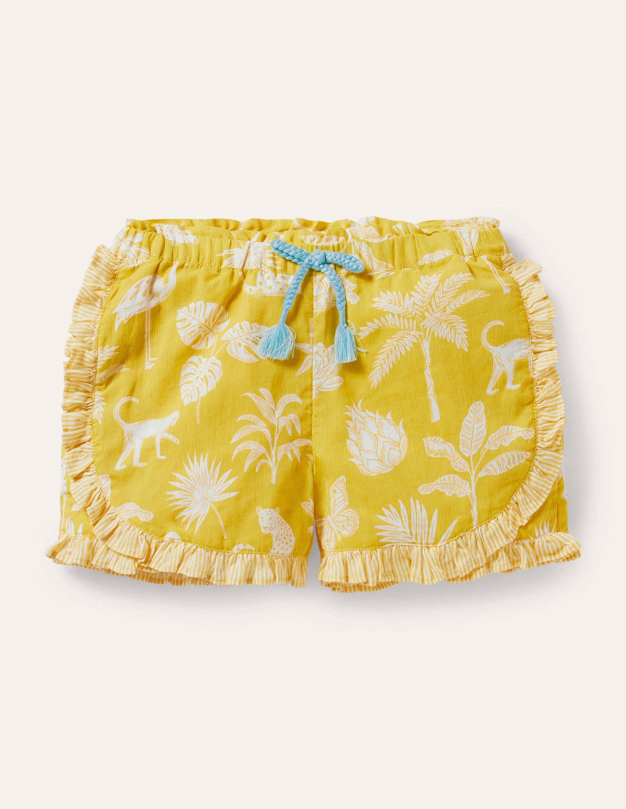 Short volanté à motif pêle-mêle YEL Boden Boden, Fauve