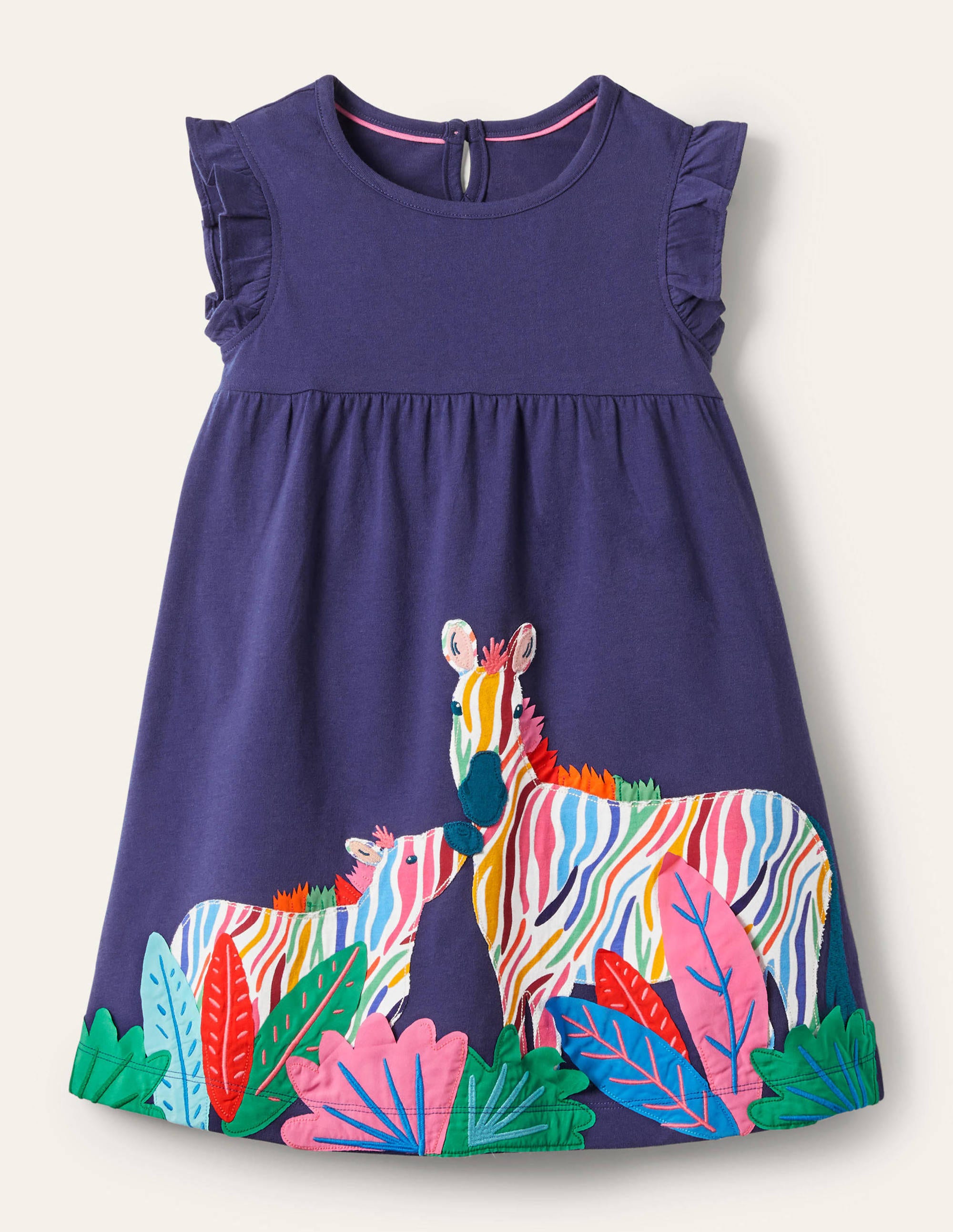Robe à appliqué et manches volantées DBL Boden Boden, Blue