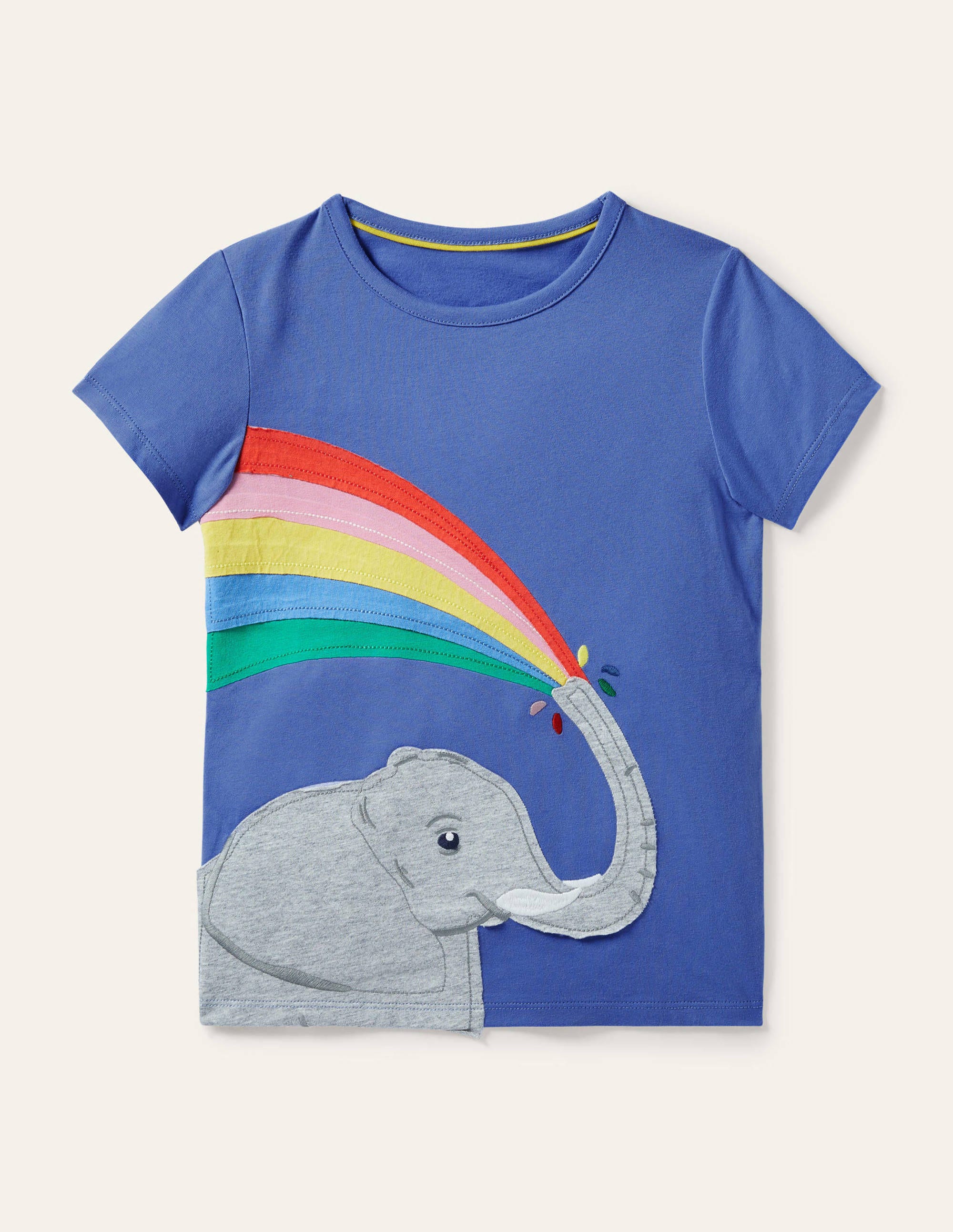 T-shirt à appliqué arc-en-ciel BLU Boden Boden, Blue