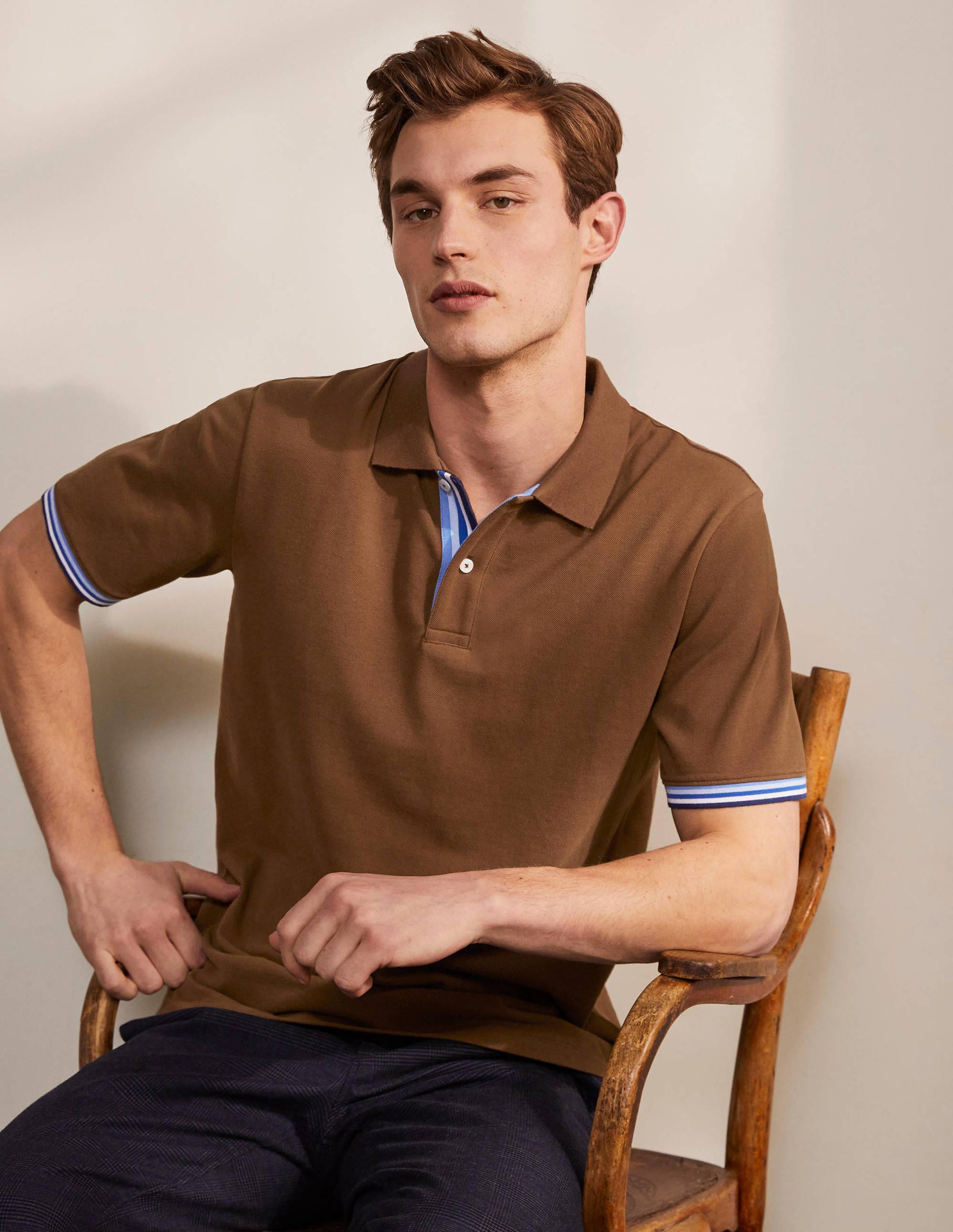 Polo en piqué BRM Boden Boden, Cacao