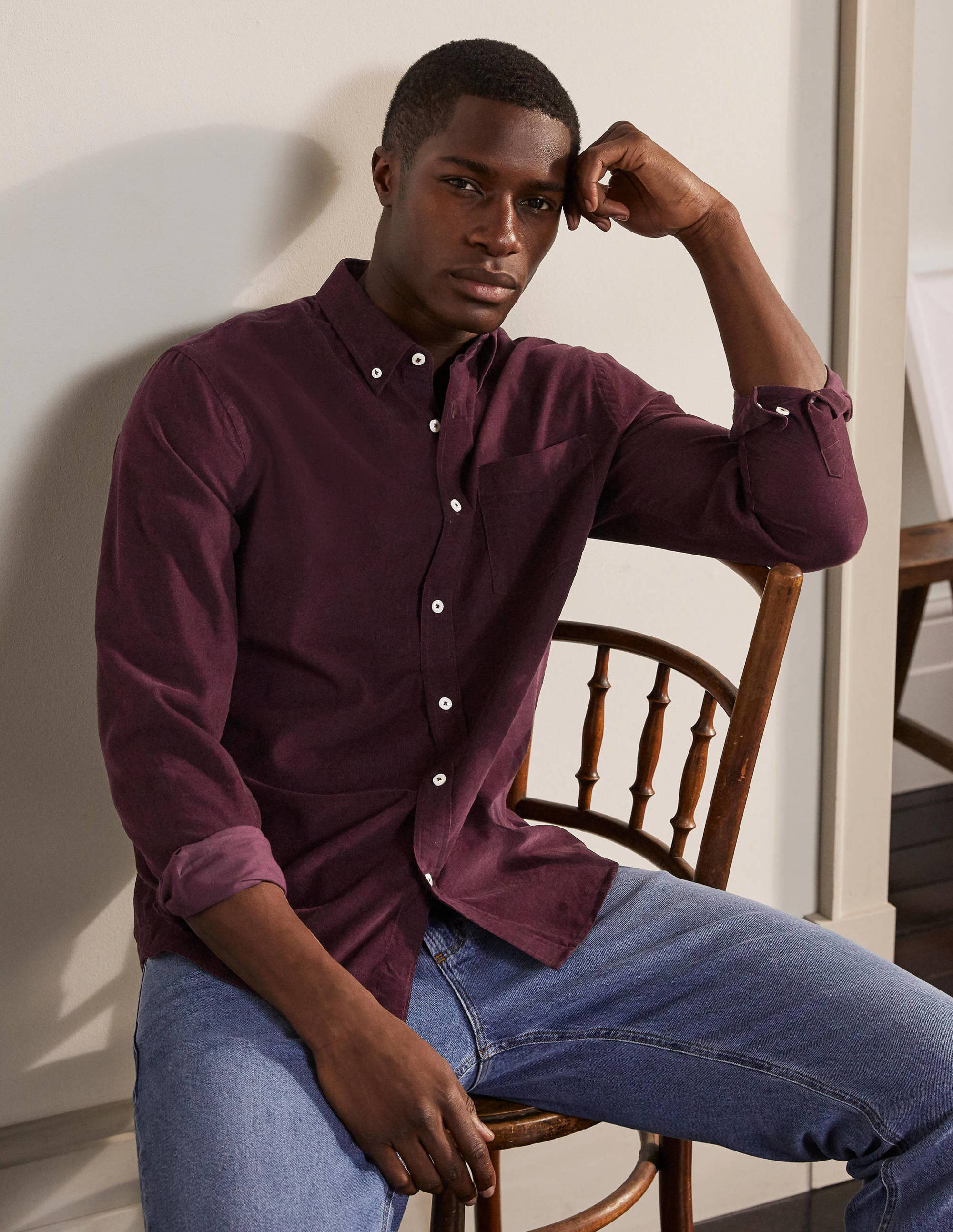 Chemise en velours côtelé PRP Boden Boden, Plum Perfect