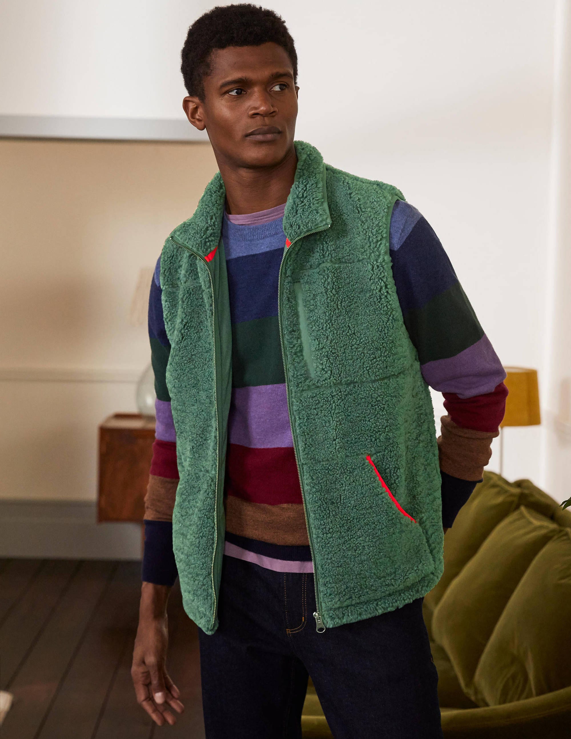 Doudoune sherpa sans manches GRN Boden Boden, Green