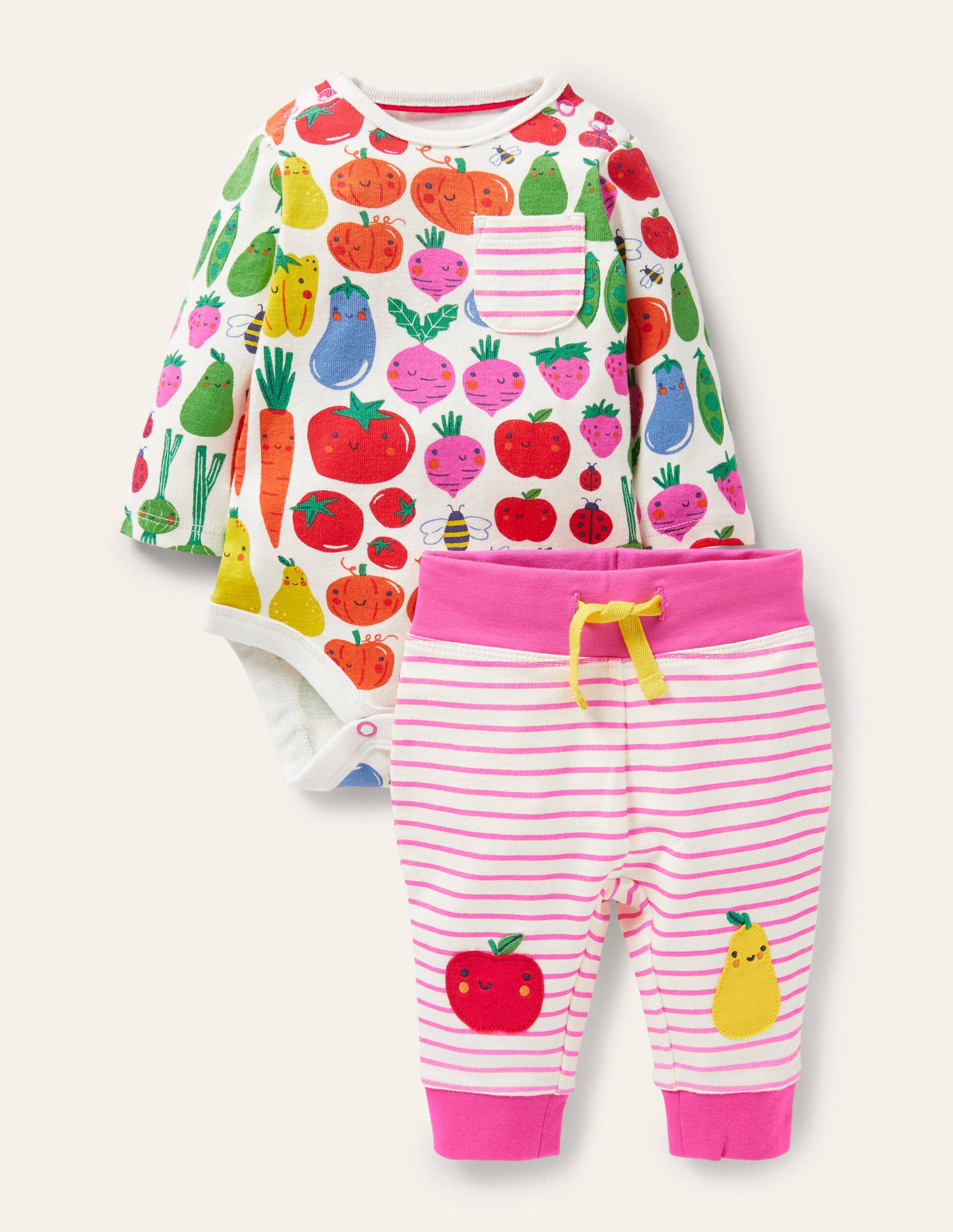 Body & Leggings Set MUL Bébé Boden, Ivoire