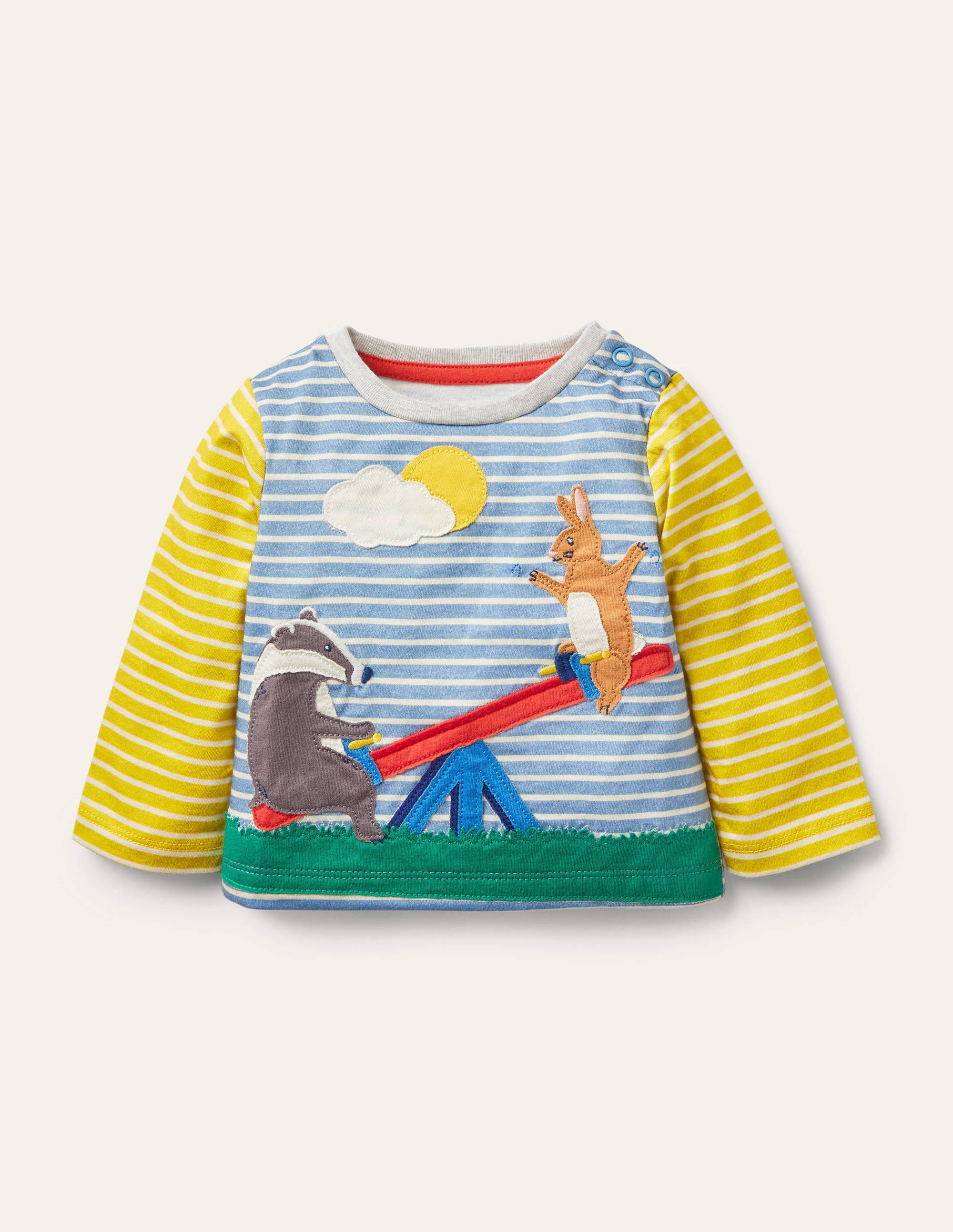 T-shirt à grand appliqué BLU Bébé Boden, Multi