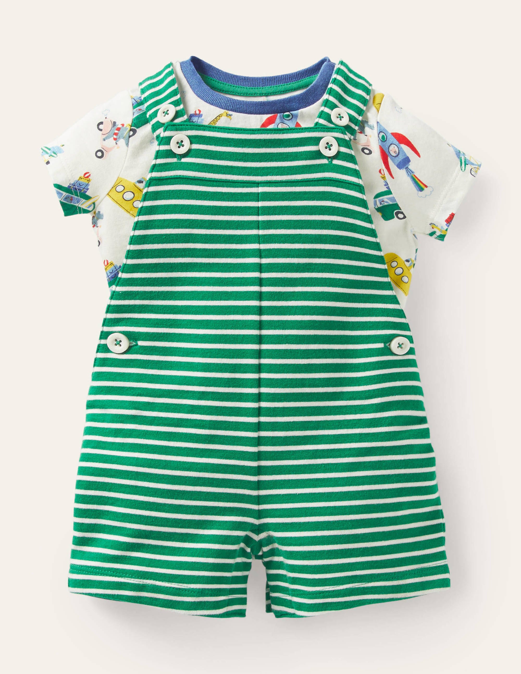 Ensemble estival avec salopette en jersey MUL Bébé Boden, Multi