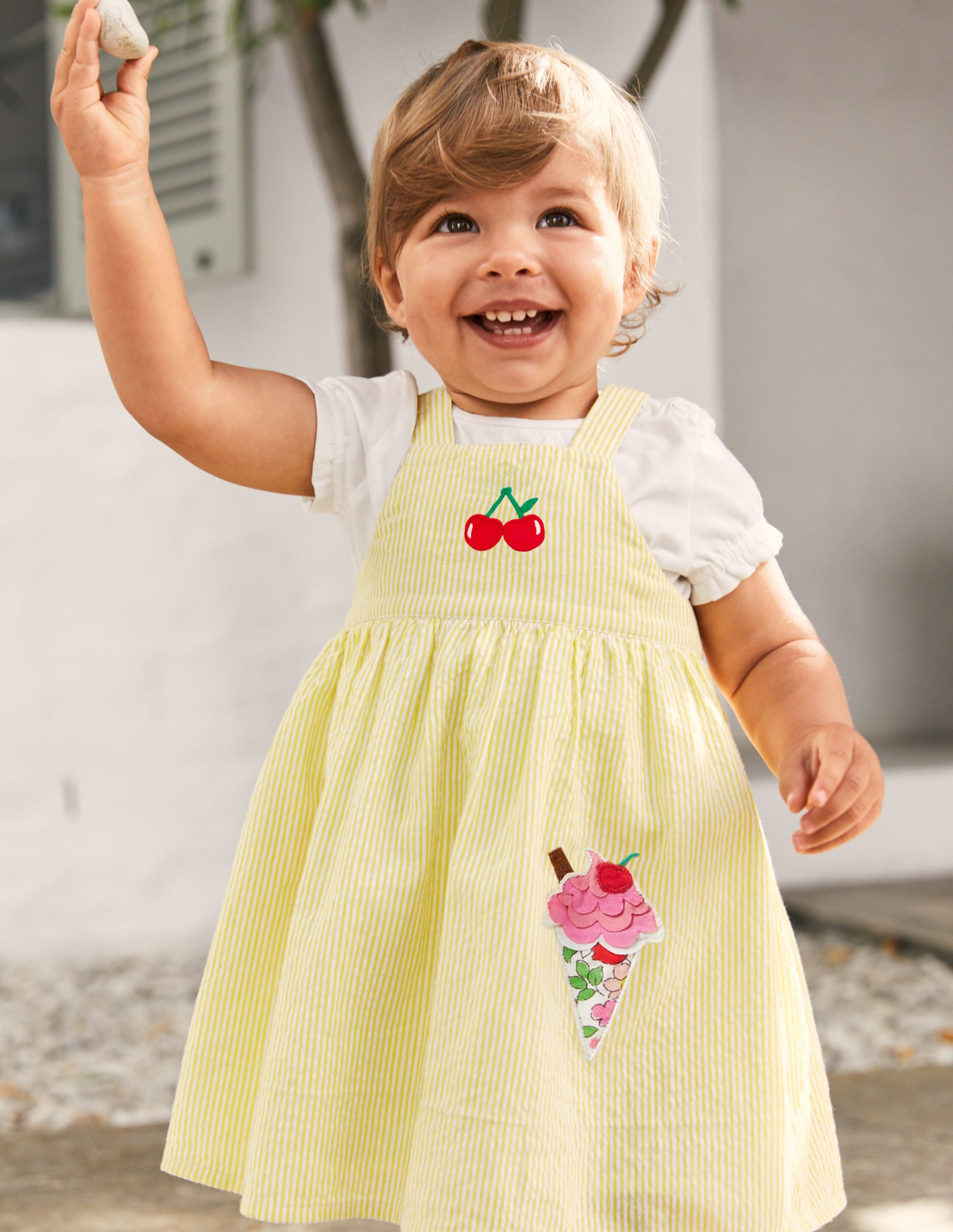 yellow and cream dress