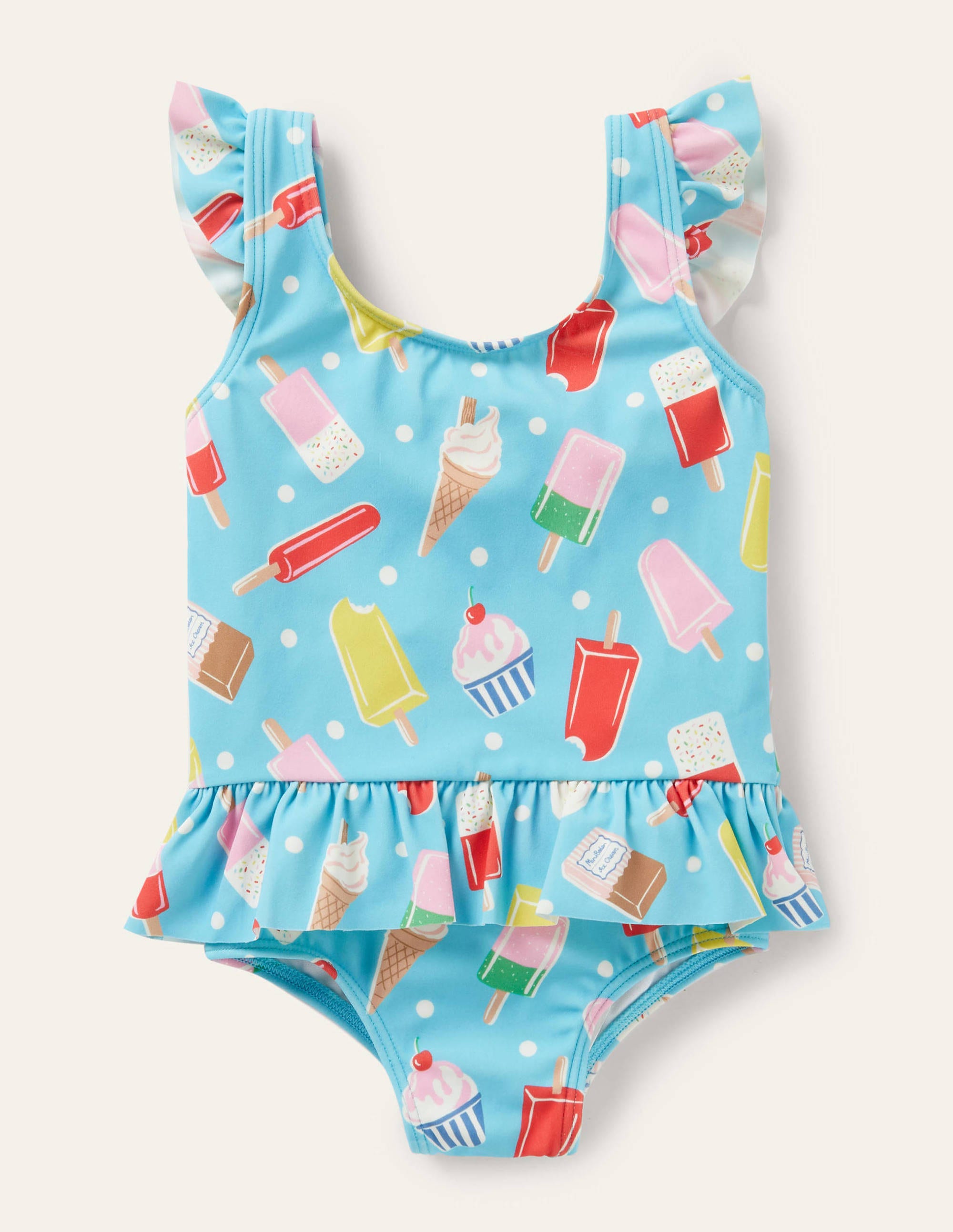 Maillot de bain fun à manches volantées MUL Bébé Boden, Multi