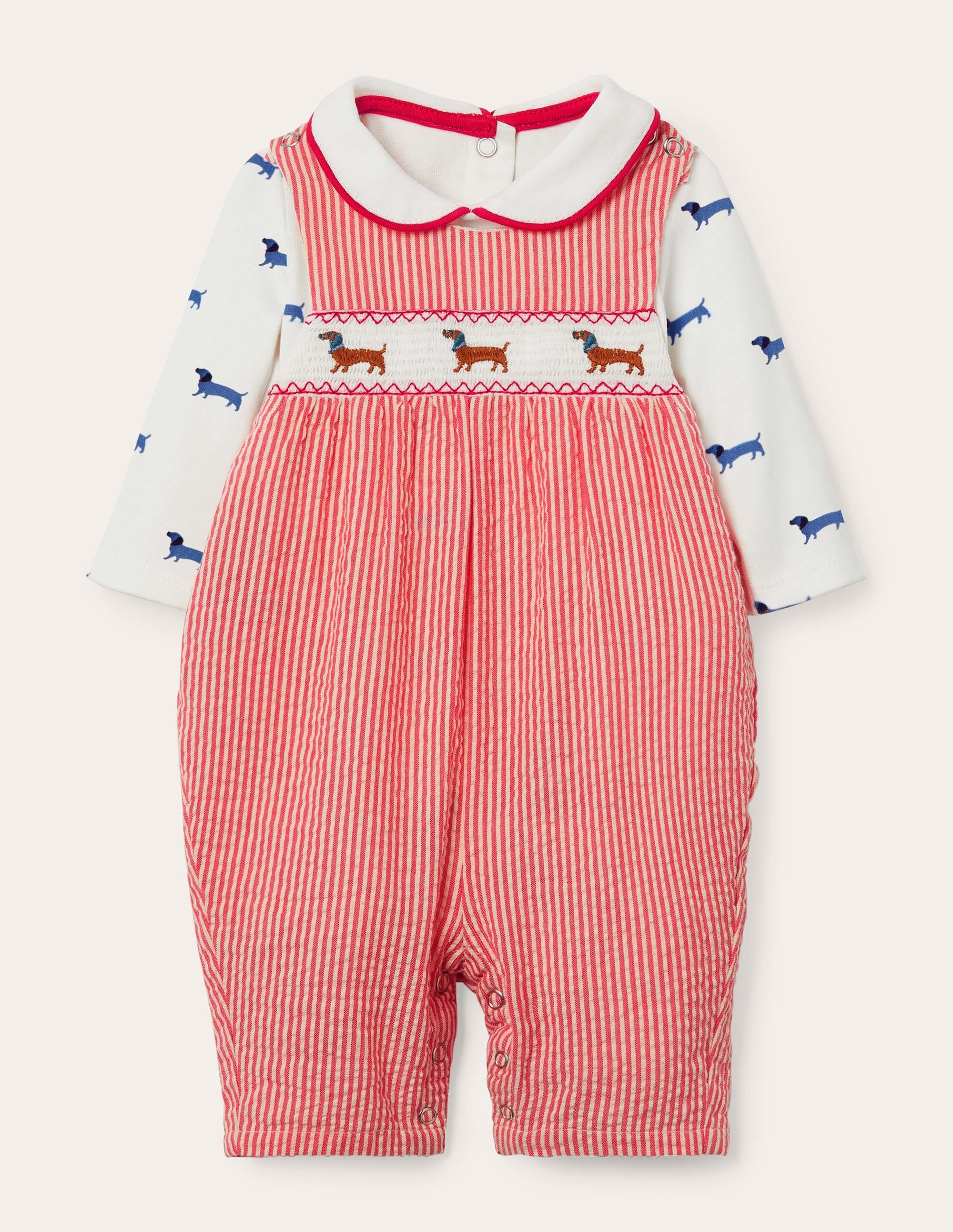 Ensemble rétro à motif teckels RED Bébé Boden, Red