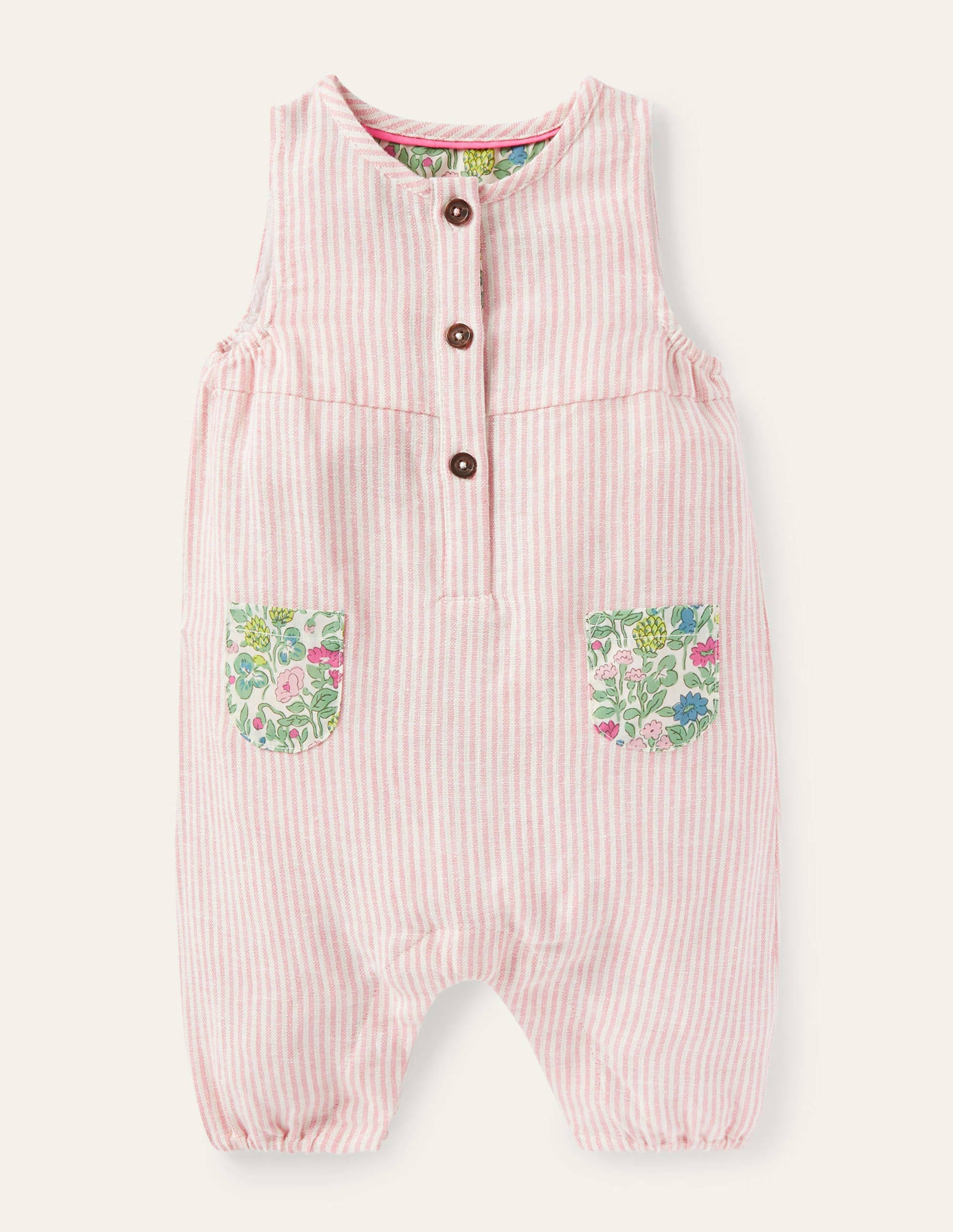 Barboteuse tissée avec poches contrastantes PNK Bébé Boden, Blue