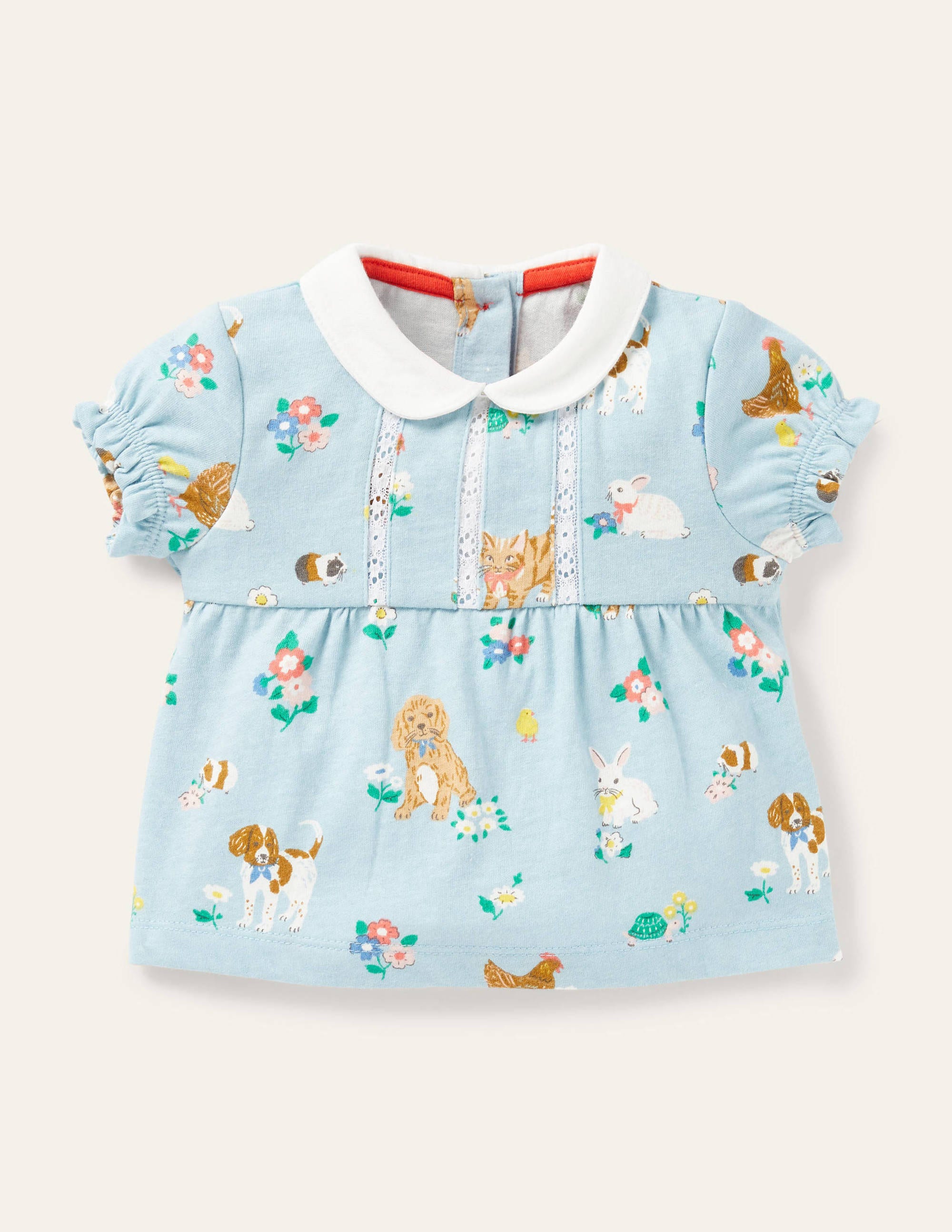 Top en jersey à col et motif animaux BLU Bébé Boden, Multi