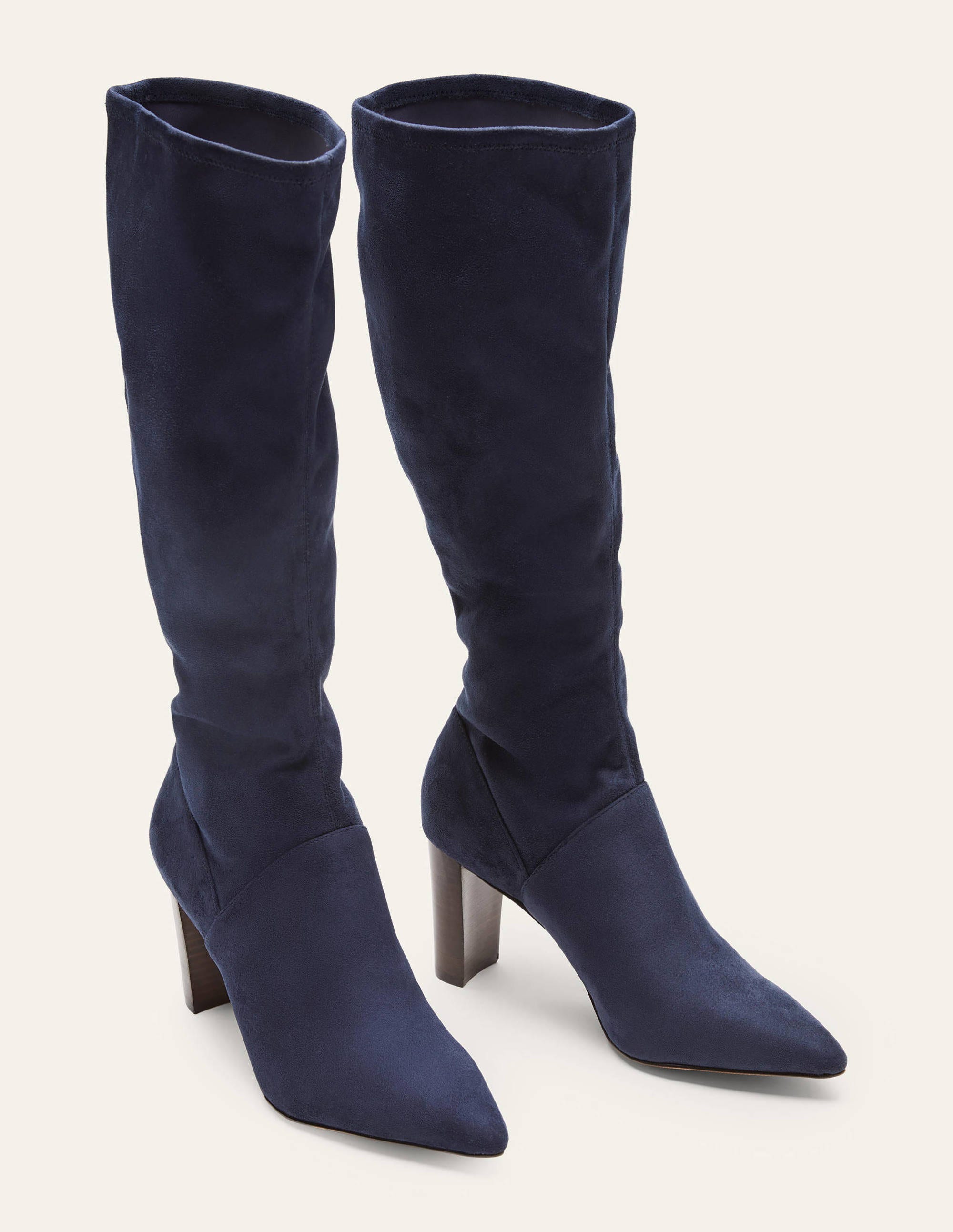 Pointed Toe Stretch Boots NAV Femme Boden, Bleu marine