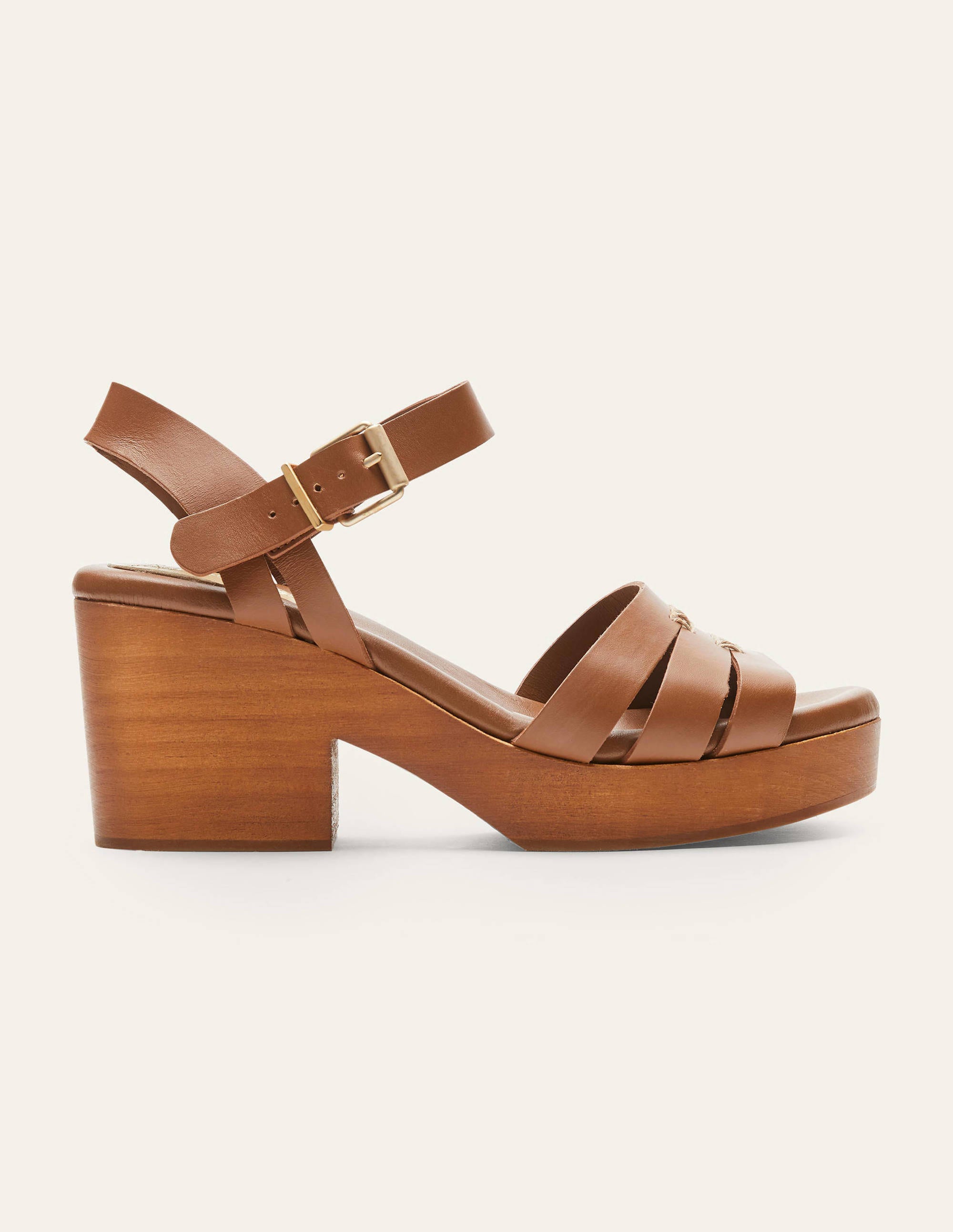 Heeled Sandal Clogs - Tan | Boden US