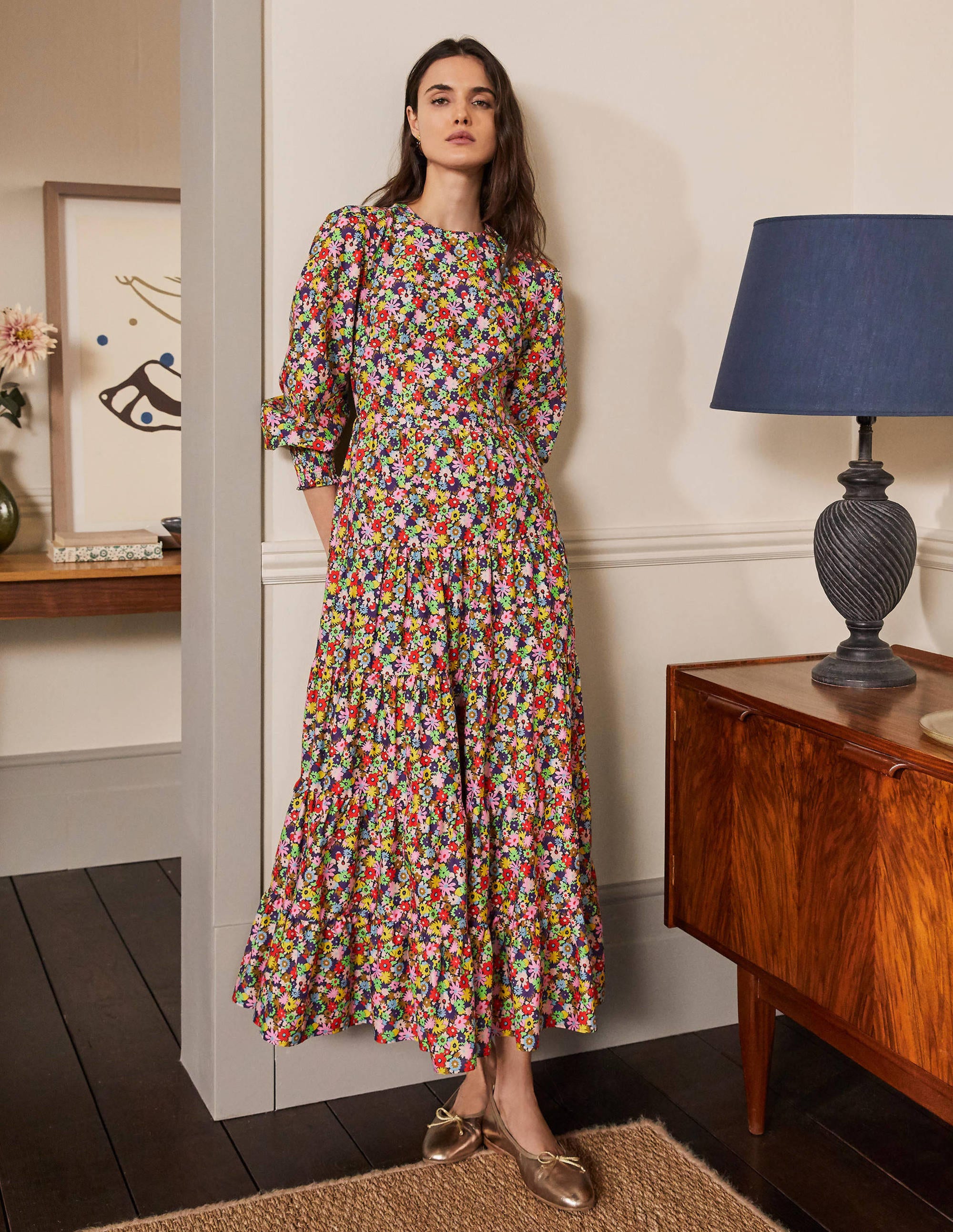 Robe longue à volants RED Boden Boden, Multi